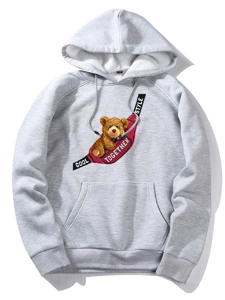 Sac bandoulière à capuche imprimé ours