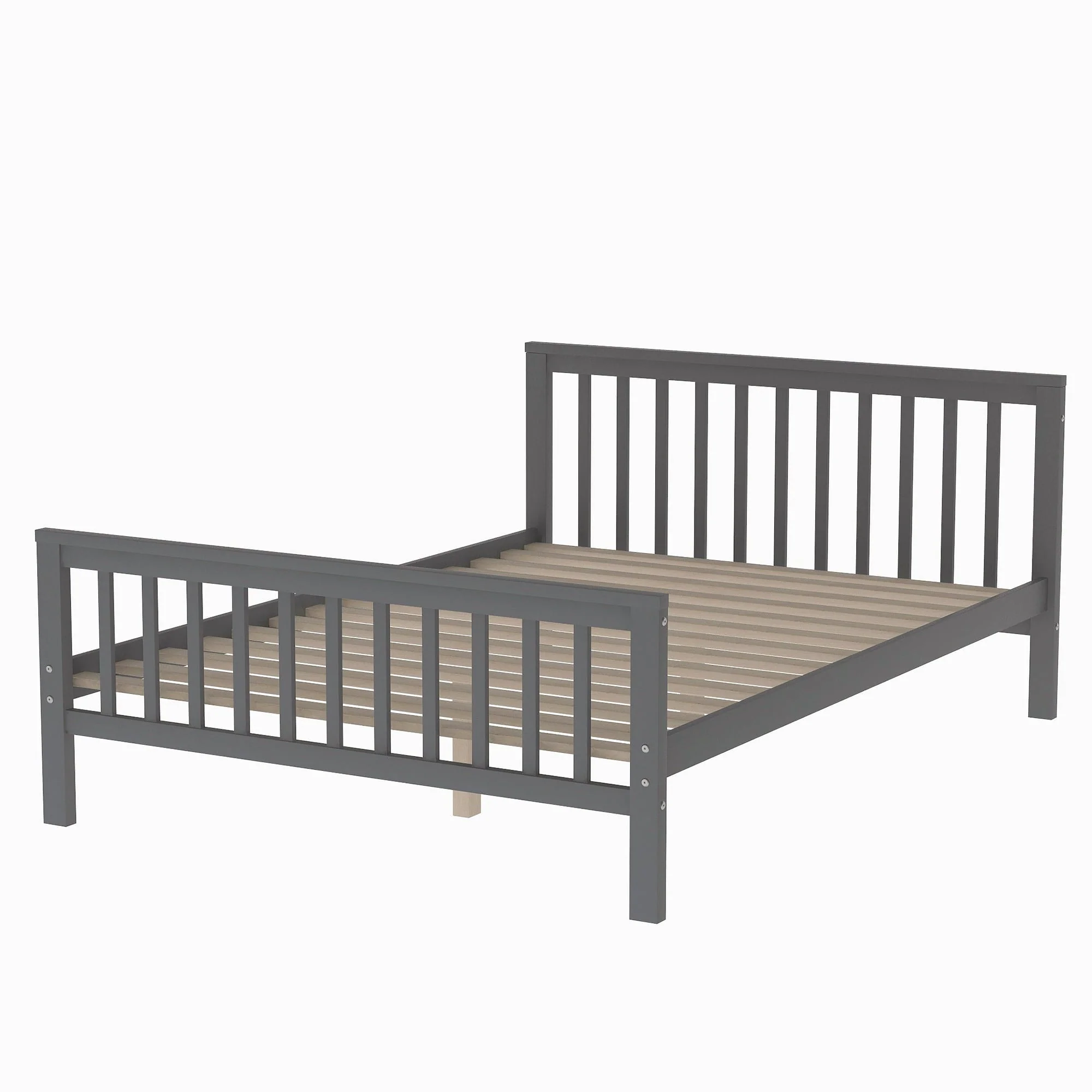 Wood Stairway Twin Loft Bed with Full Platform and Drawer Image 9