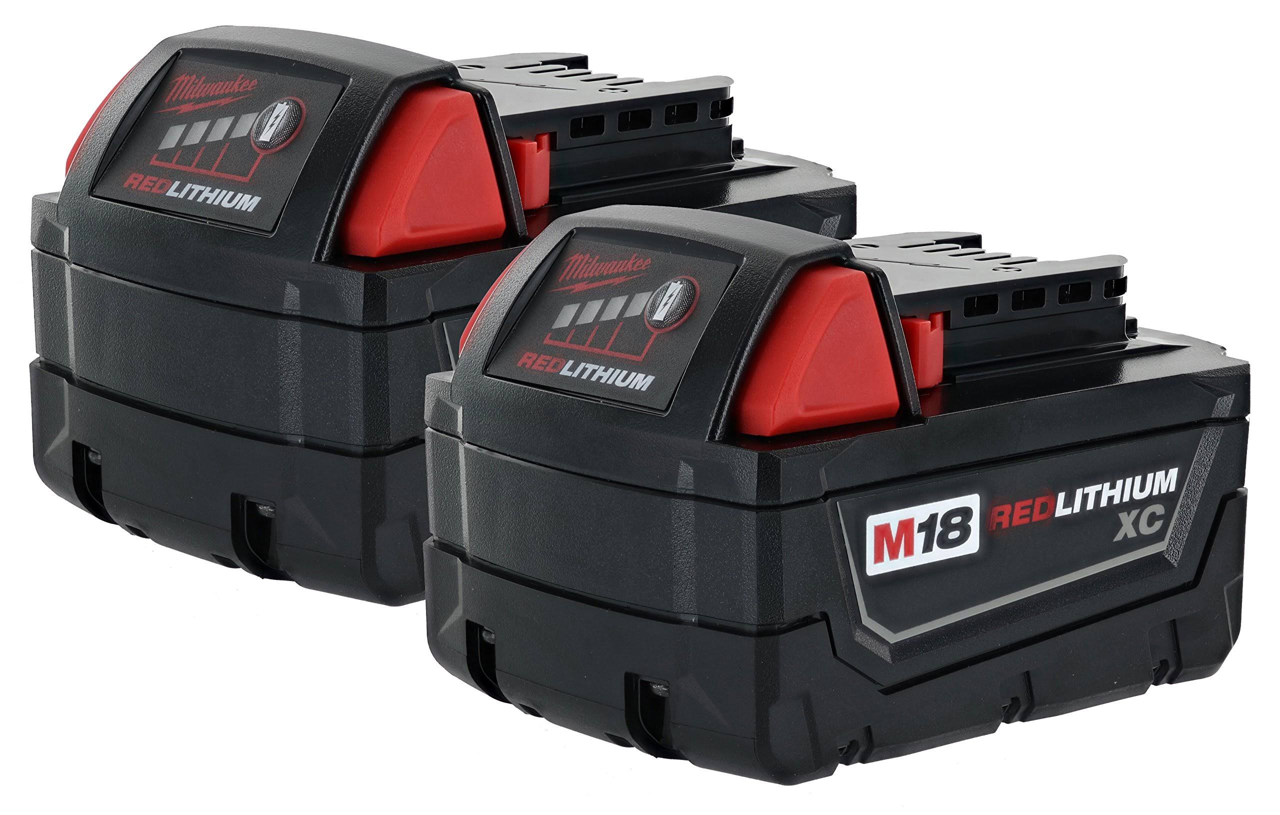 Milwaukee 48-11-1828 M18 XC Red Lithium 18-Volt Lithium-Ion Cordless, 2 Pack