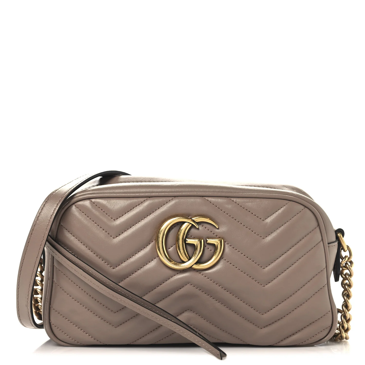 Calfskin Matelasse Small GG Marmont Chain Shoulder Bag Porcelain Rose