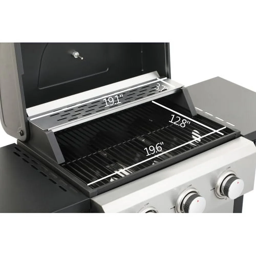 Yiweny 3 Burner BBQ Propane Gas Grill, Stainless Steel 25650 BTU Patio Garden Barbecue Grill with Bottle Opener, Two Foldable Side Shelves & Thermometer, Perfect for Camping, Outdoor Cooking.