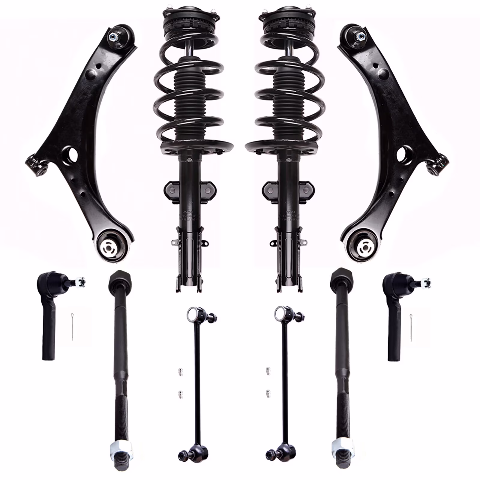 cciyu Struts Suspension Kit for Chrysler Town  Country 2008-2016 Includes Front Complete Struts Assembly Control Arm and Ball Joint Assembly Stabilizer Bar Link Tie Rod End
