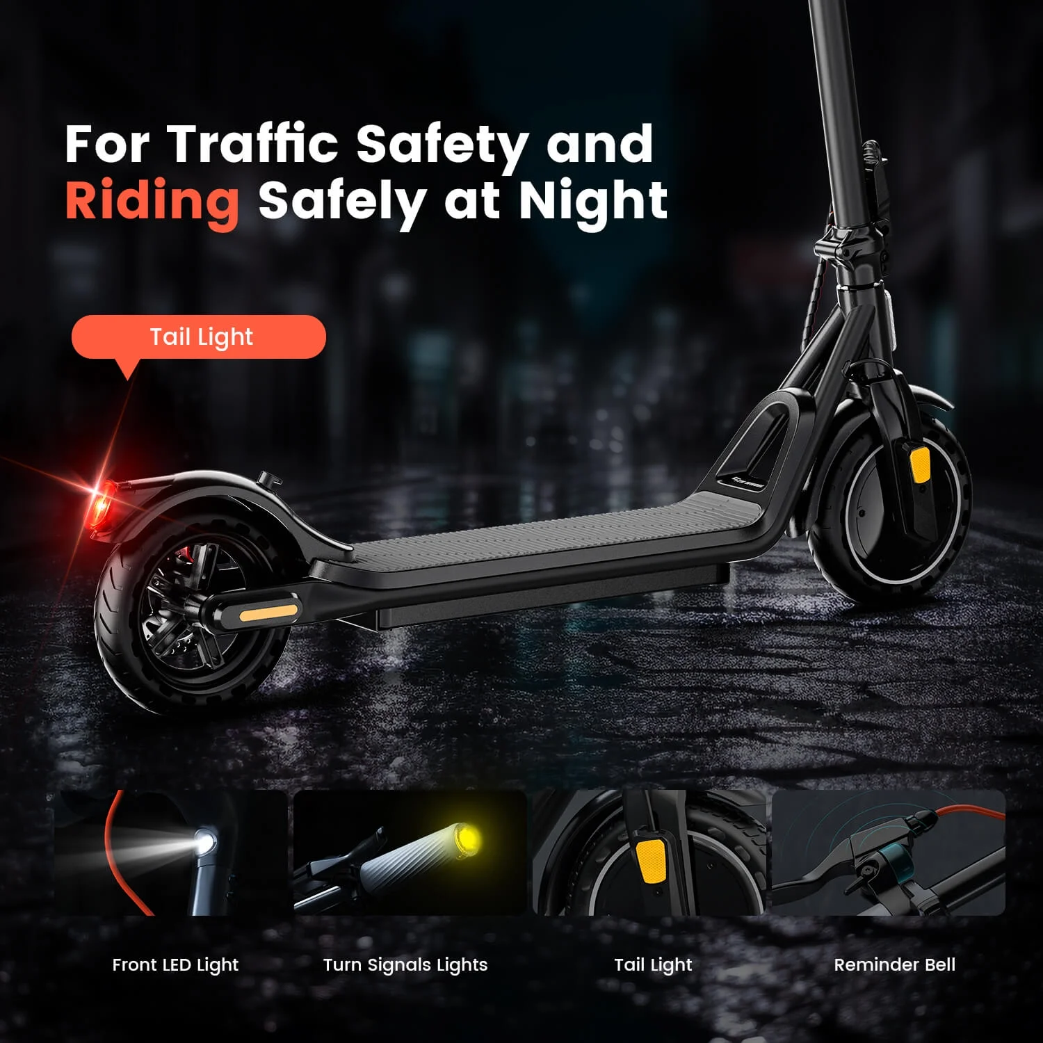 W16S 300W Electric Scooter with Turn Signal, 8.5�� Solid Tires, 18mph 12Miles Range, Folding Commuting E-Scooter for Adults with APP Control - Image 8
