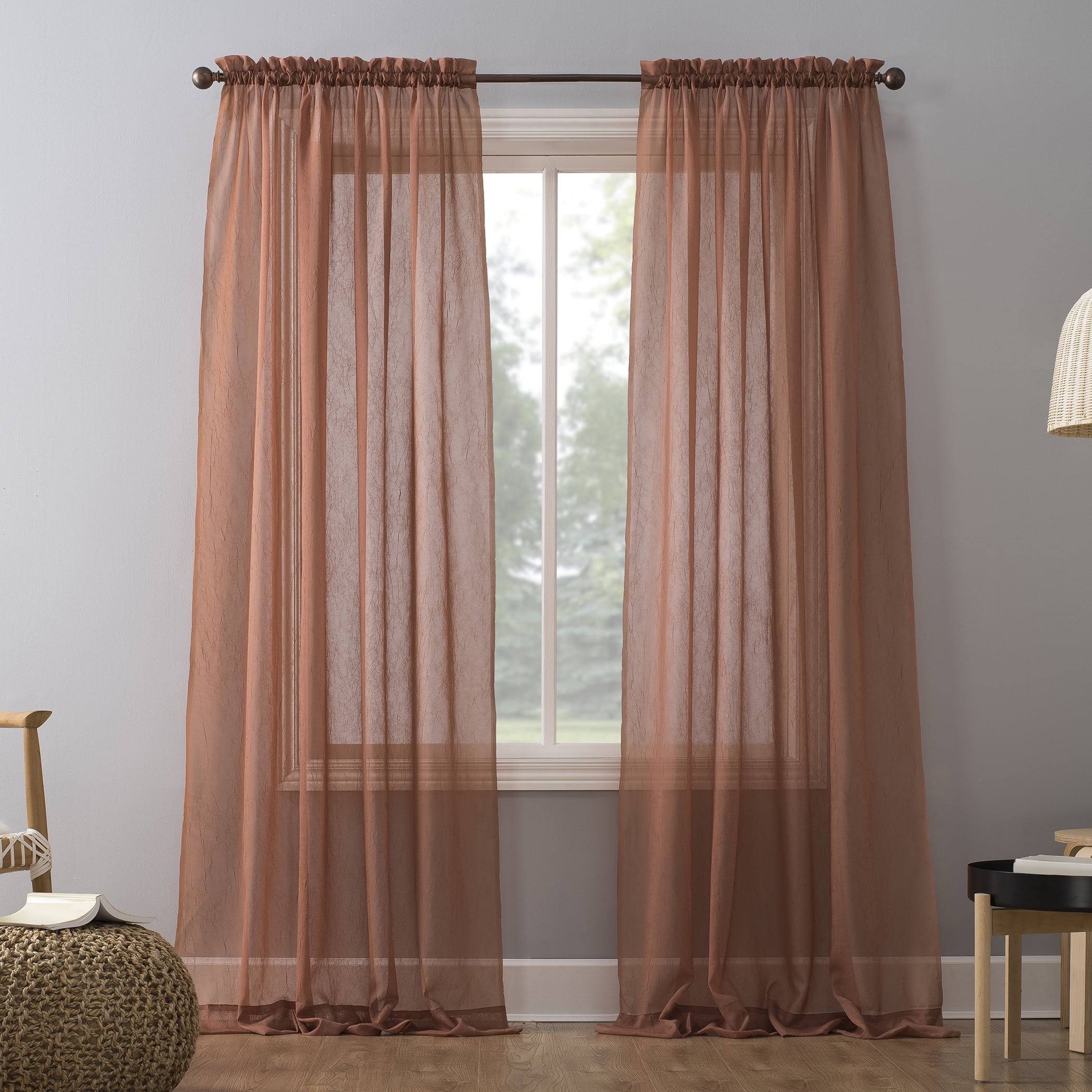Erica Crushed Sheer Voile Rod Pocket Curtain Panel - No. 918