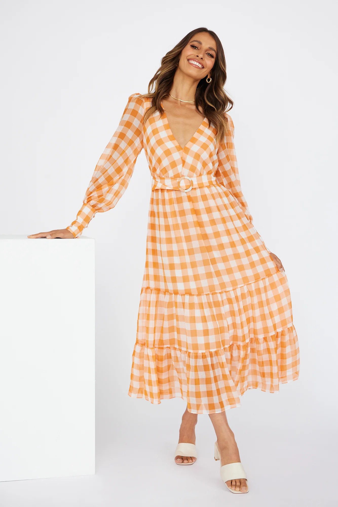 Time Of Fairytales Midi Dress Orange