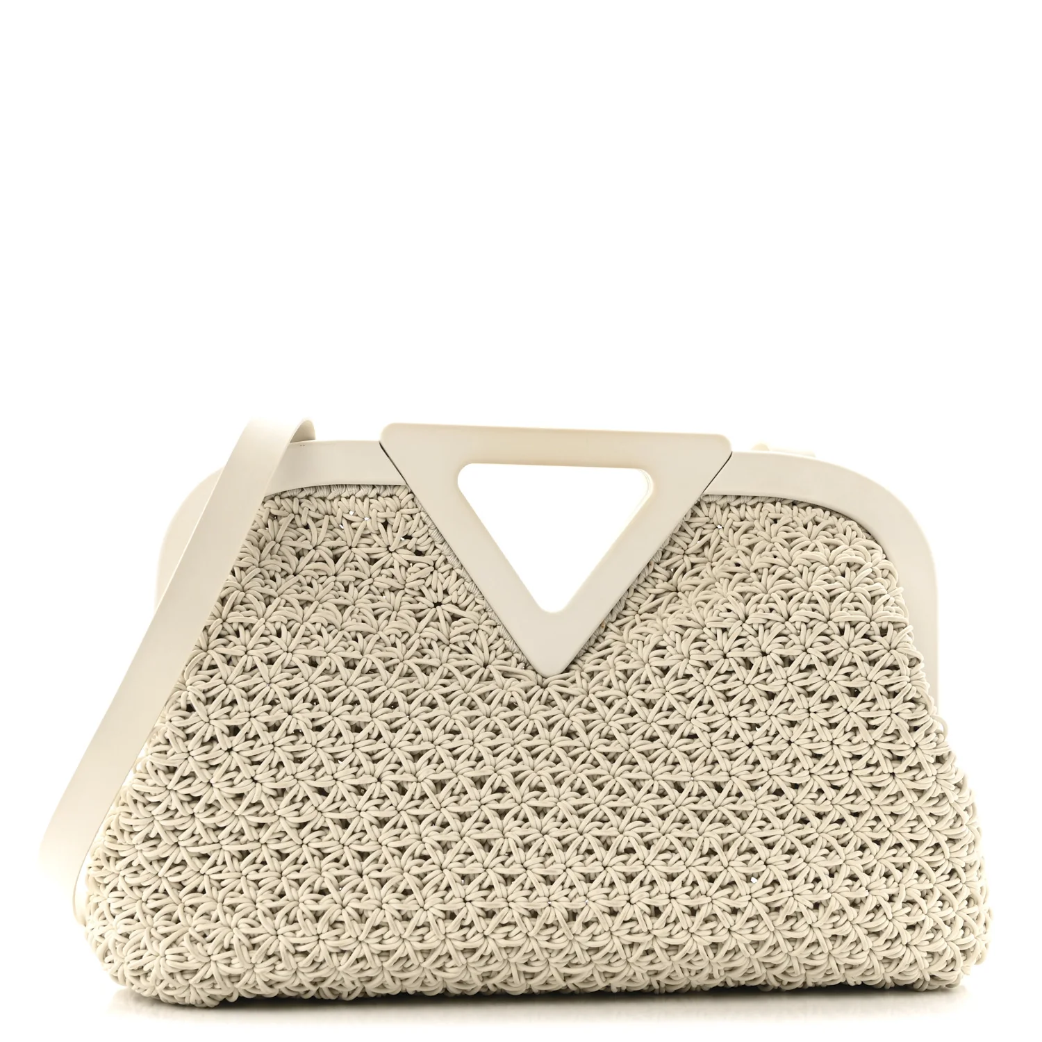 Rubber Crochet Medium The Point Triangle Bag Chalk