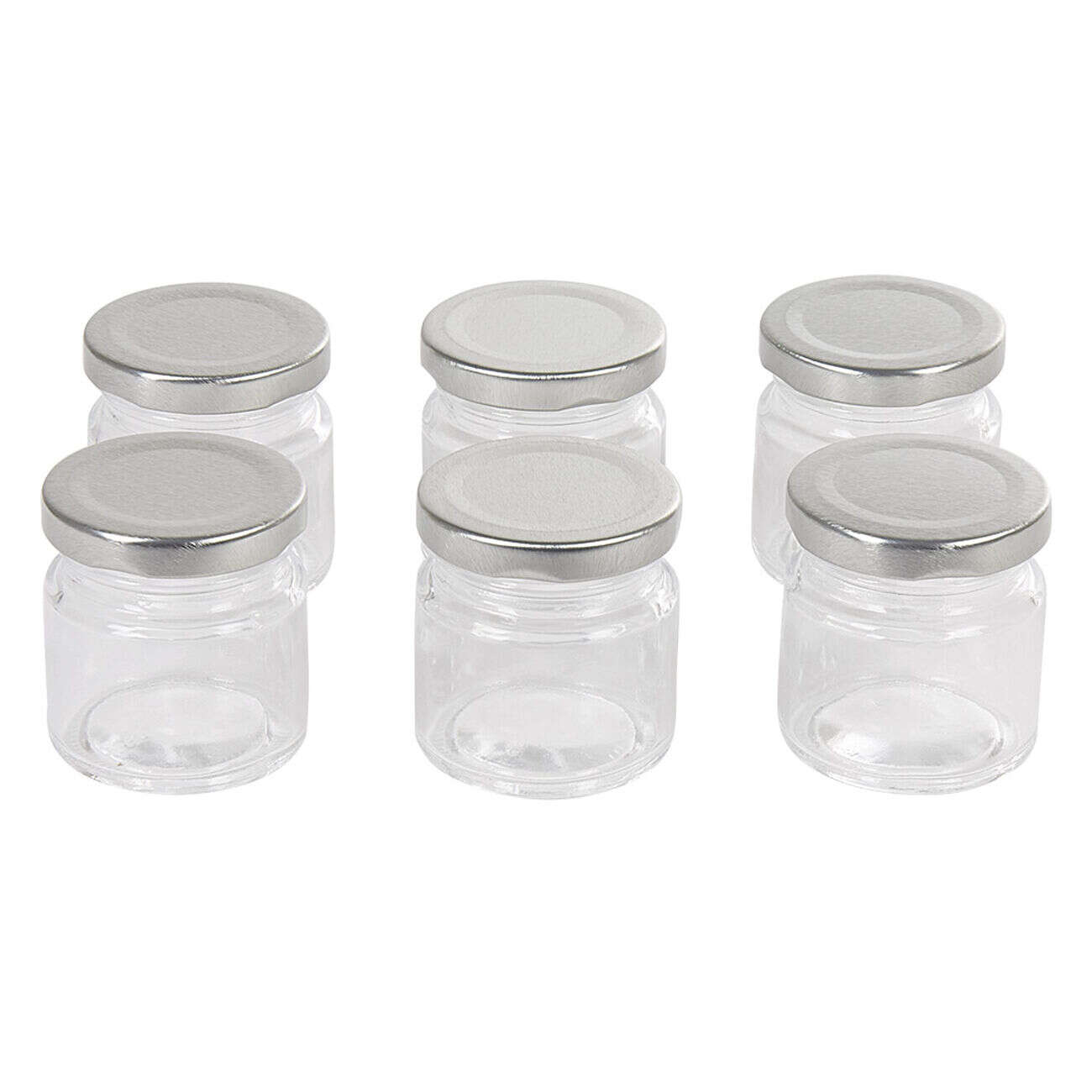 Pot à dragées en verre avec bouchon métal x6