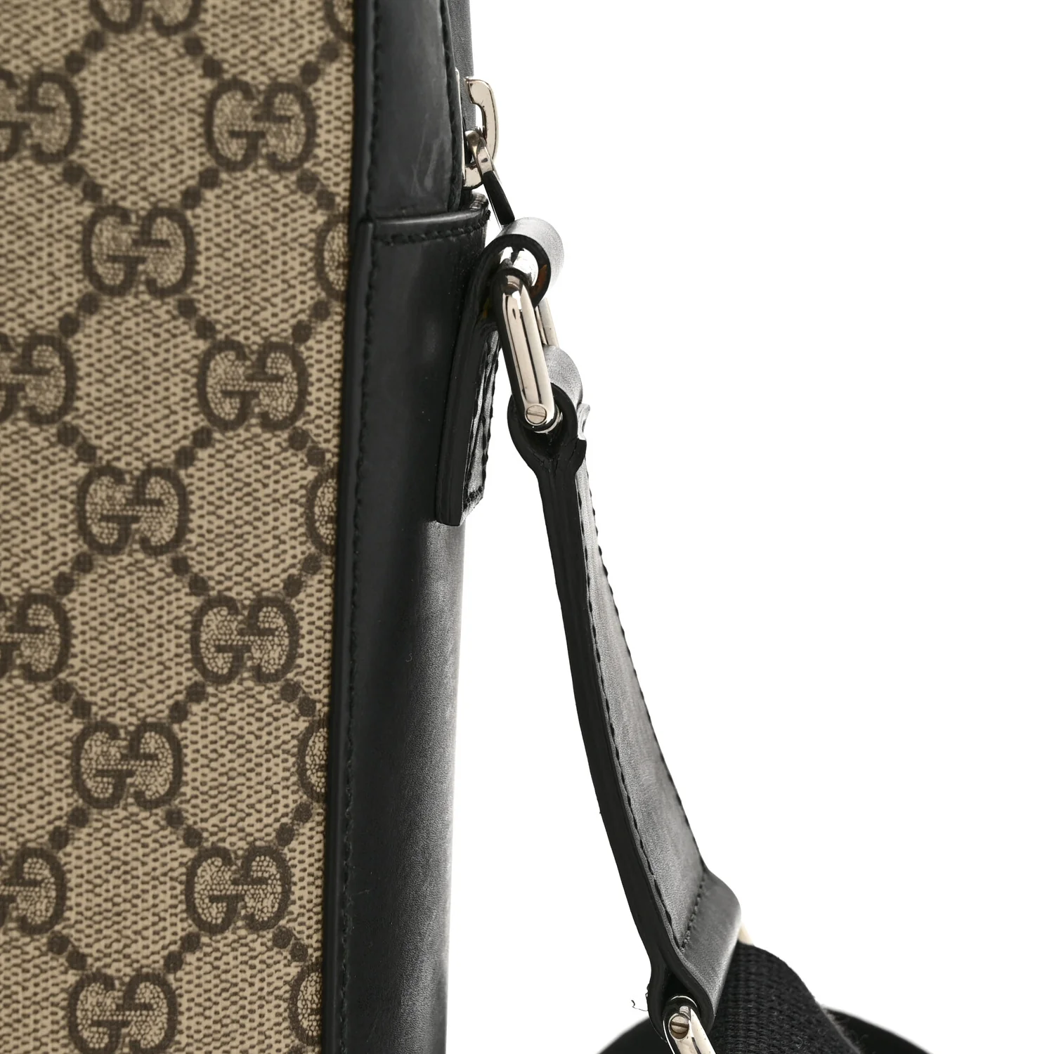 GG Supreme Monogram Flat Messenger Bag Beige Black New Acero