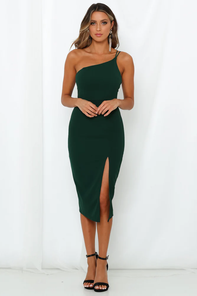 HELLO MOLLY Taking It Back Dress Forest Green