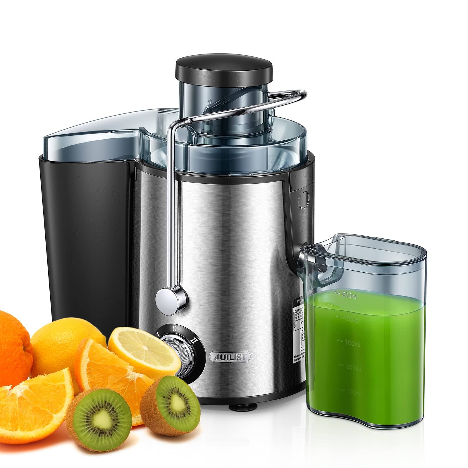 Juicer Machines, juilist Newageneration Compact Centrifugal Juicer Extractor for Fruits and Vegetables with 3A Wideafeedachute, Easy to Clean