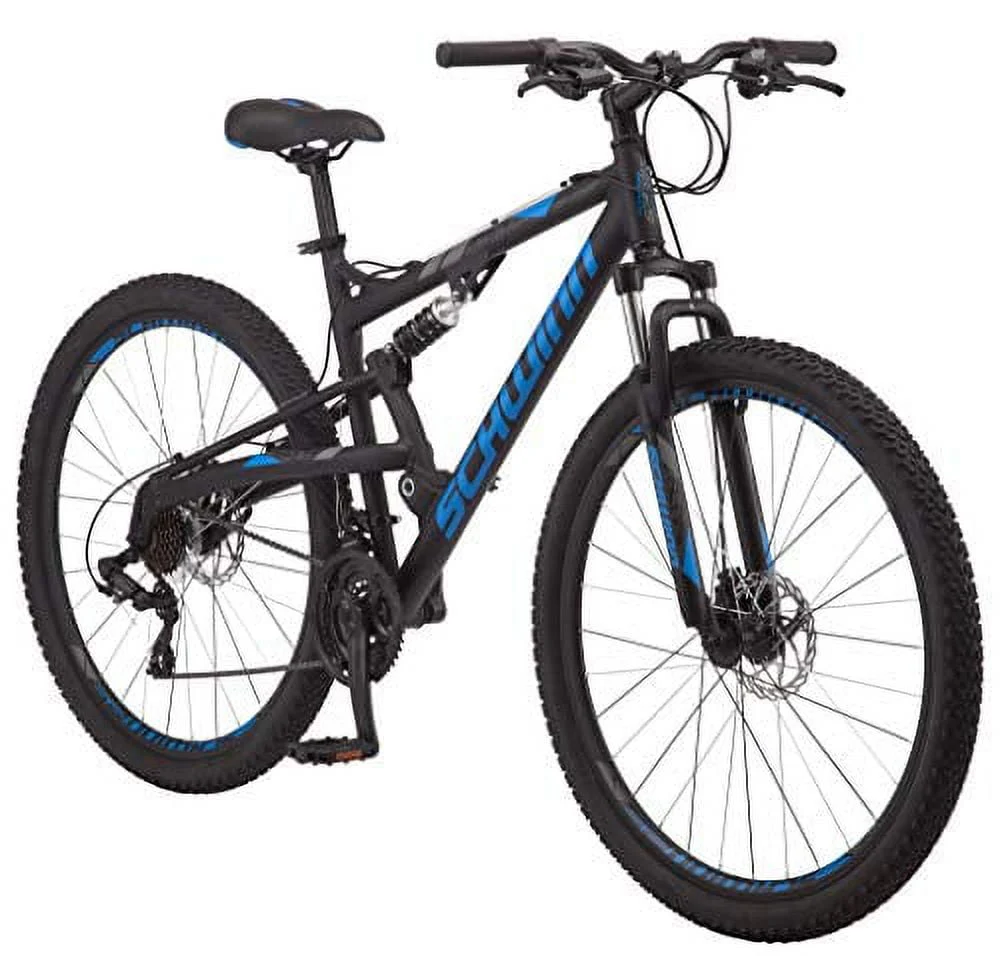 Schwinn S29 Men'S Mountain Bike, 29 In. Wheels, 18 In. and Medium Aluminum Frame, Dual - Suspension, Mechanical Disc Brakes, Matte Black