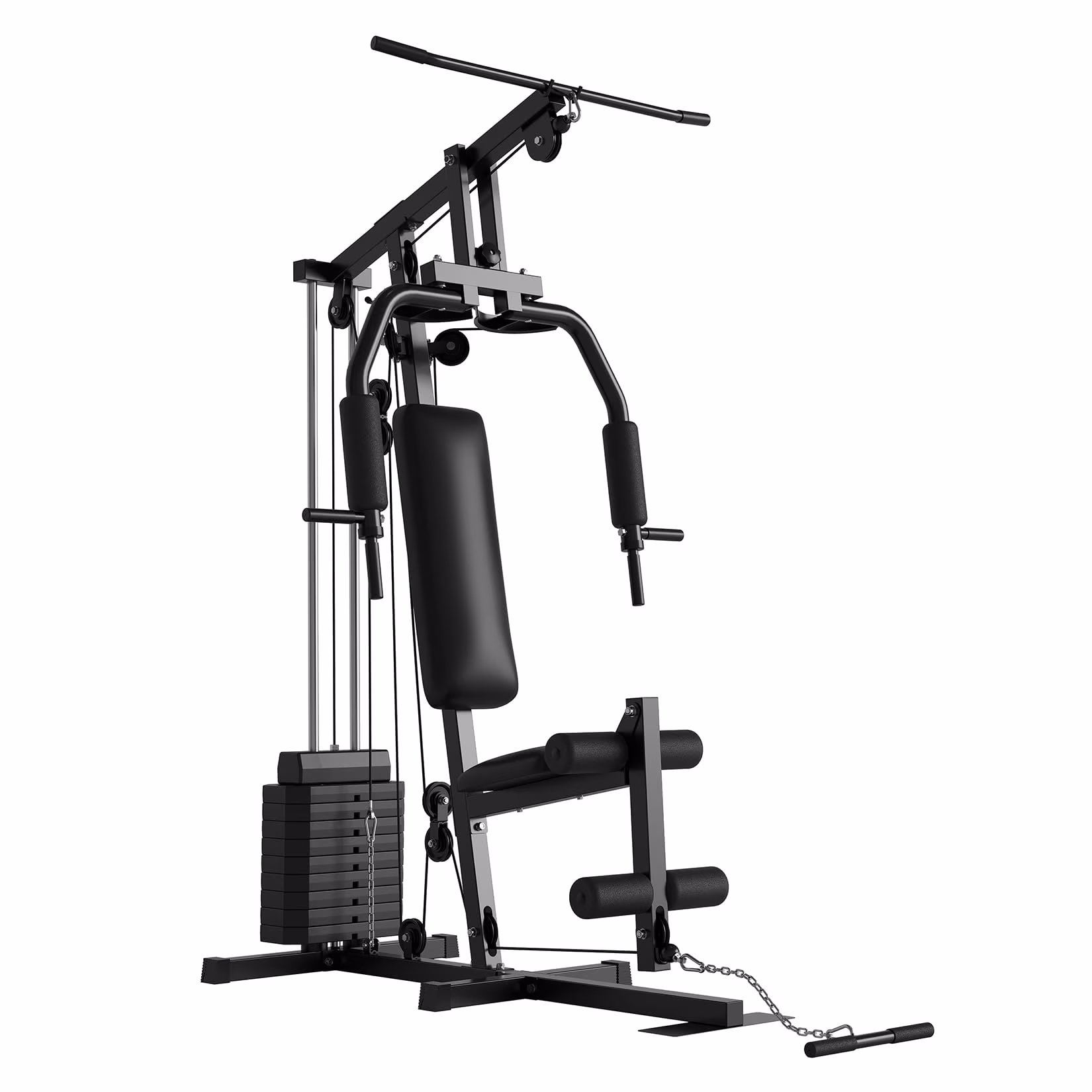 Gym Machine System, Multifunctional Weight Machine, Full Body Workout Station Exercise Equipment with 100LBS Weight Stack, All in One Home Gym with Pulley System for Strength Training