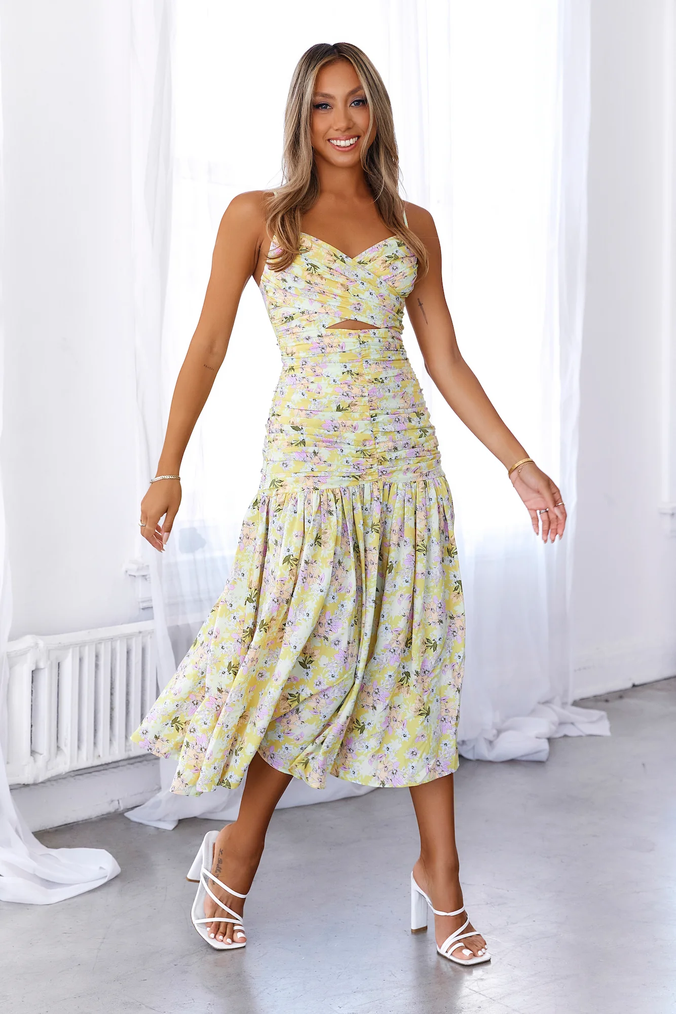 BEACNLADY Sun Risin Maxi Dress Yellow