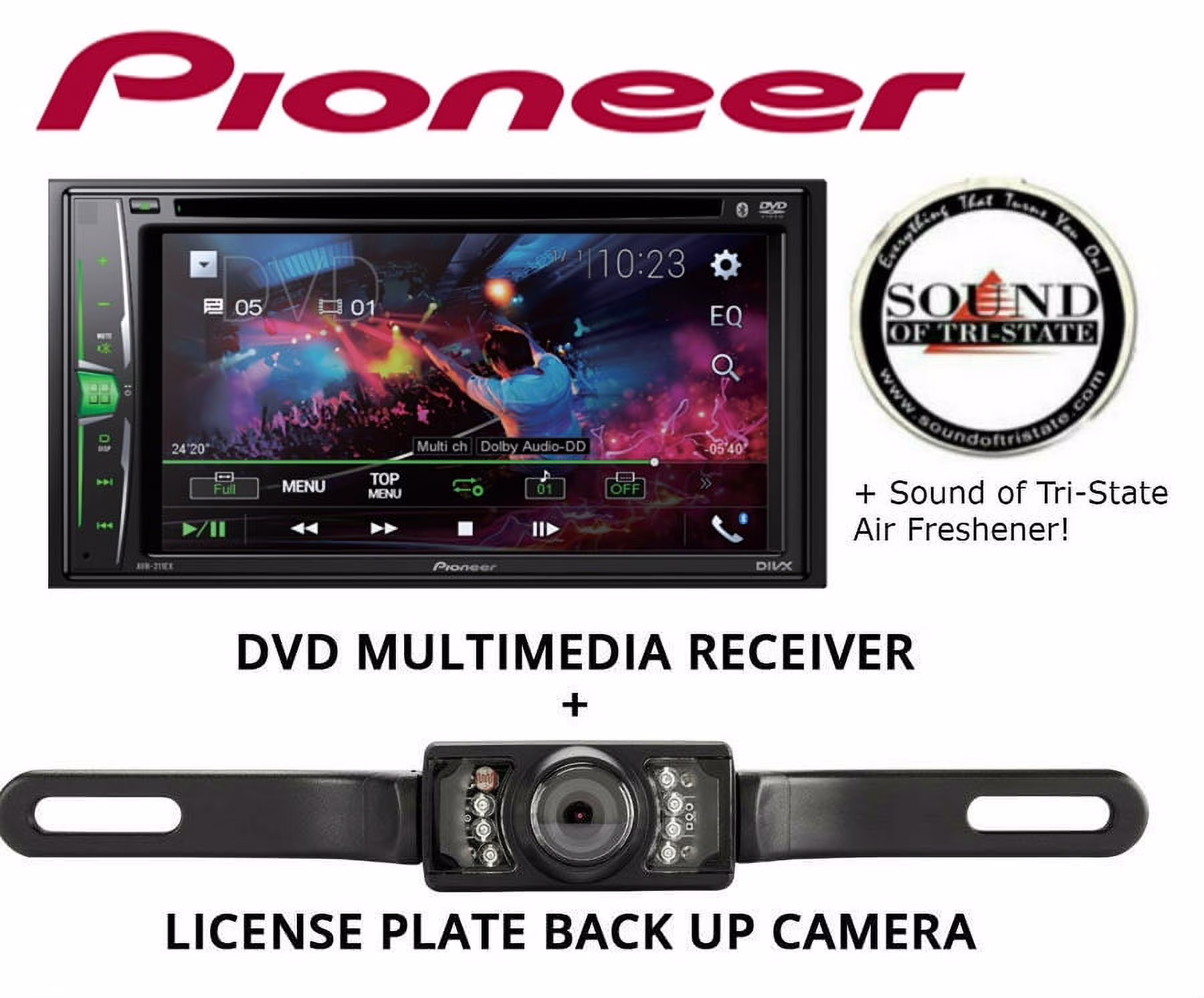 Pioneer AVH211EX Multimedia Receiver with License Plate Backup Camera