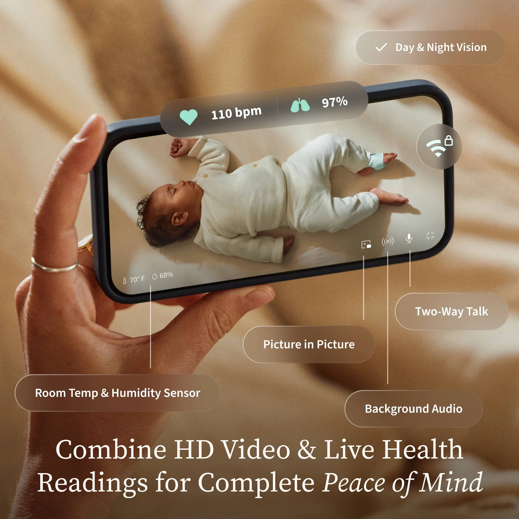 Dream Duo (3rd Gen) �C FDA-Cleared, All-in-One Smart Baby Monitoring with Sock 2K HD Cam(Mint) - Image 5