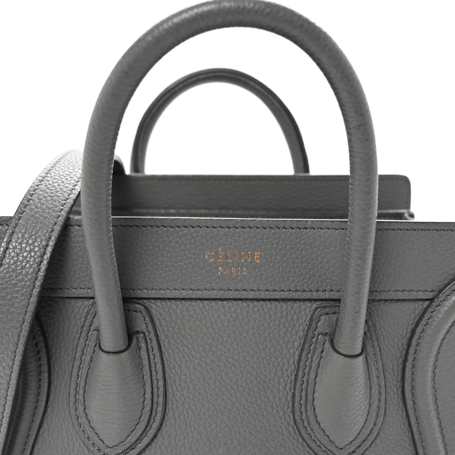 Baby Drummed Calfskin Nano Luggage Kohl
