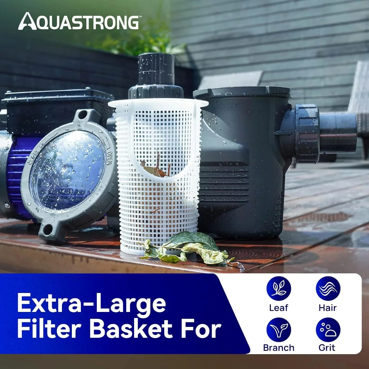 Aquastrong in Above Ground Pool Pump High Flow with Timer 2HP 8917 Gph 220V