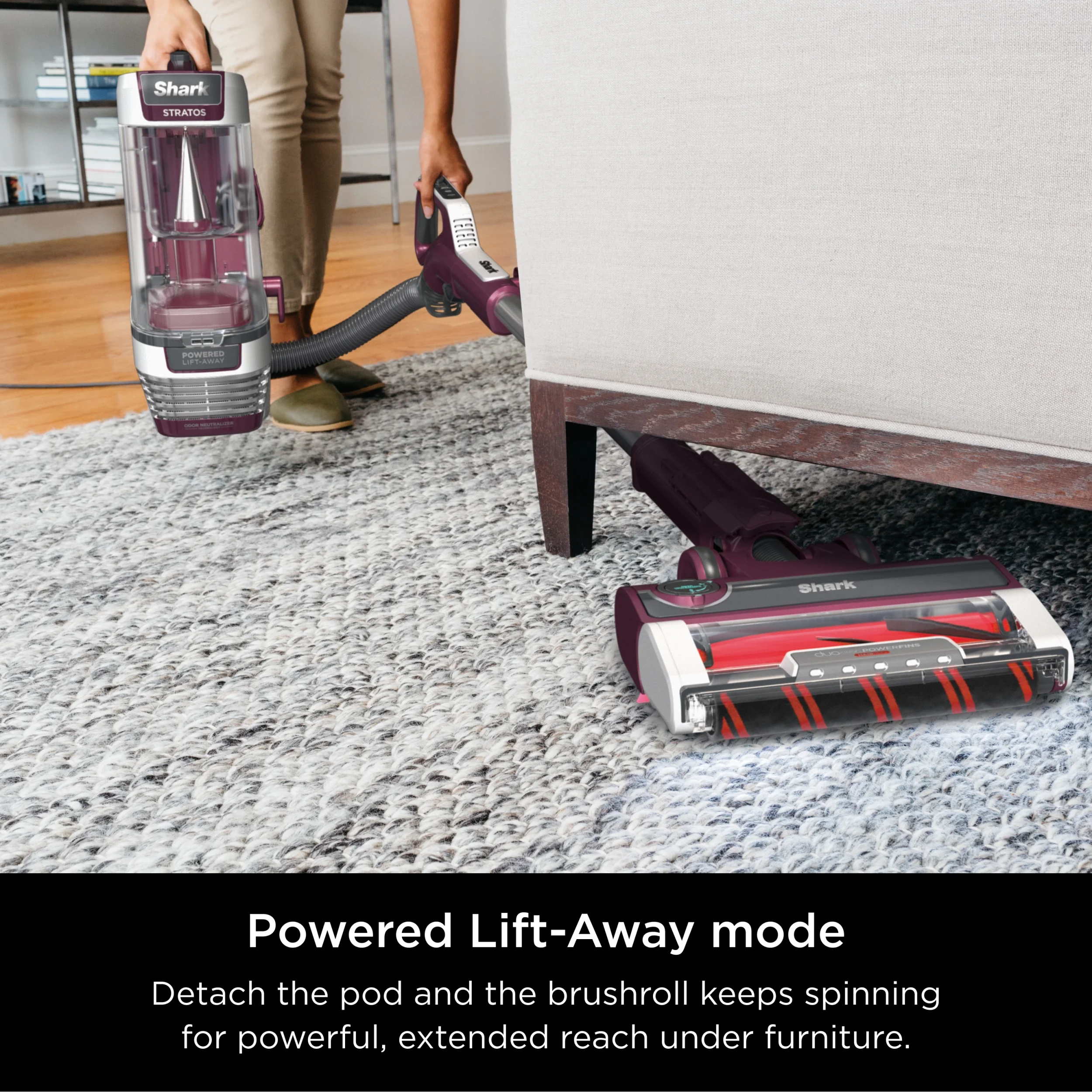 Upright Vacuum, Stratos, Pet Friendly, Bagless, Ultra Powerful Suction, Hard Floor and Carpet, DuoClean PowerFins HairPro, Self Cleaning Brushroll, Odor Neutralizer Technology, AZ3000, Burgundy Image 5