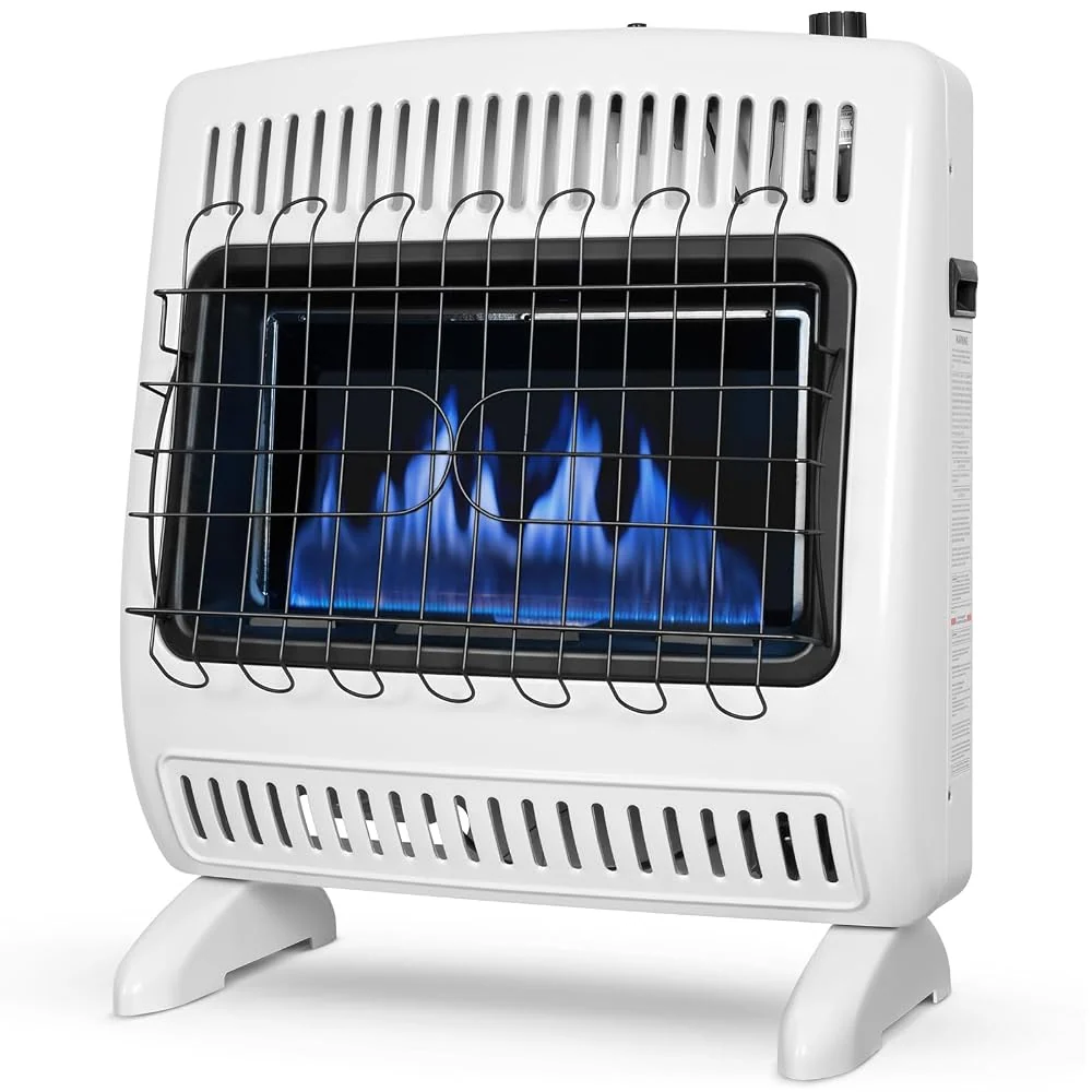 BILT HARD Vent Free Blue Flame Propane Heater with Thermostat Control, 30,000 BTU Propane Wall Heater with Wall Mount and Base Feet for Indoor Use, Piezo Ignition, Heats Up to 1400 Sq. Ft.