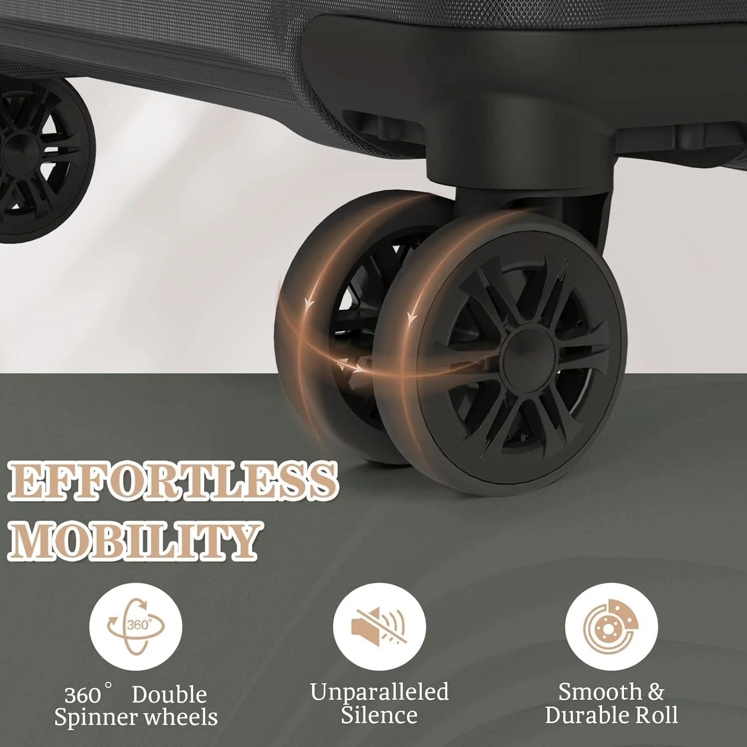 Ensemble de 5 valises à roulettes, valise rigide en ABS avec roulettes multidirectionnelles
