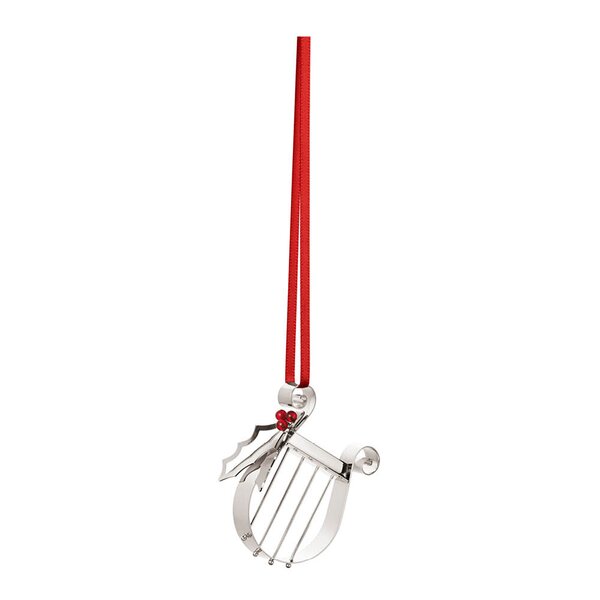 2026 juleornament harpe 5,7 cm sølv