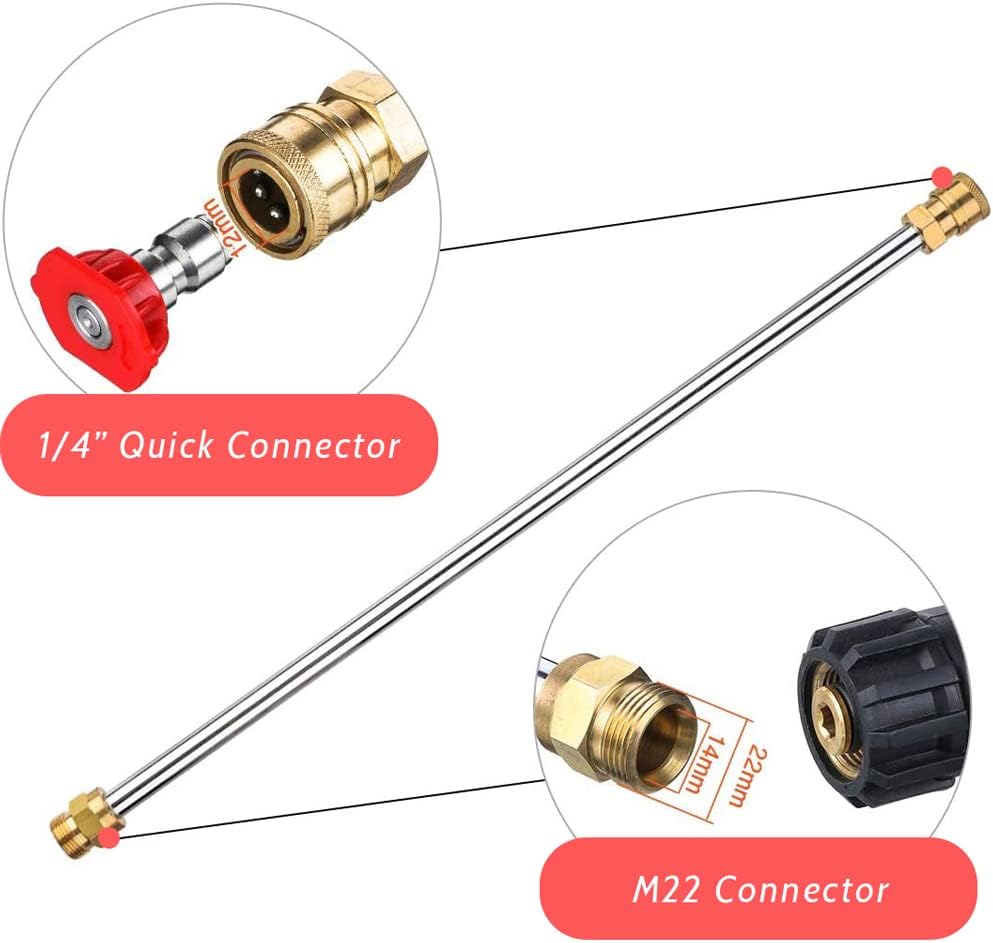 3000PSI Pressure Washer Gun and Hose Kit with Wand and 5 Nozzles