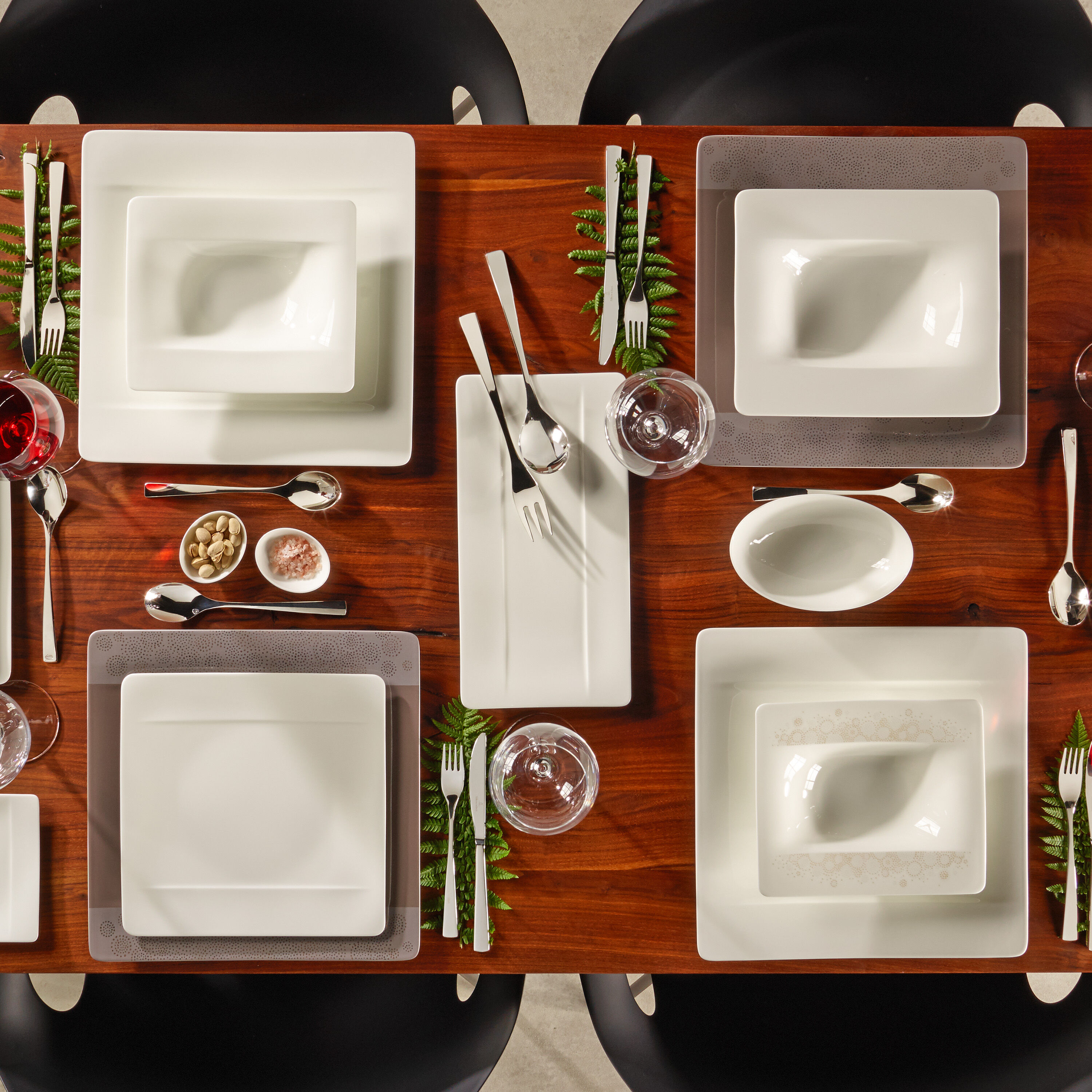 Modern Grace Appetizer/ Bread Plate - White, 6.3'' x 6.3'', Premium Bone Porcelain