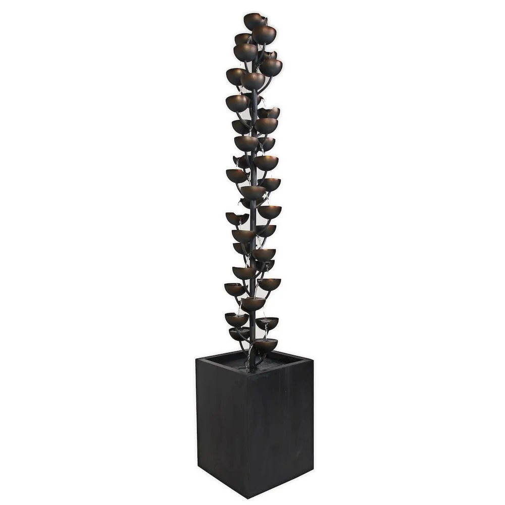 Tall Multi Level Zinc Metal Stacked Fountain, Rust-Resistant, Durable Metal Construction - Image 4