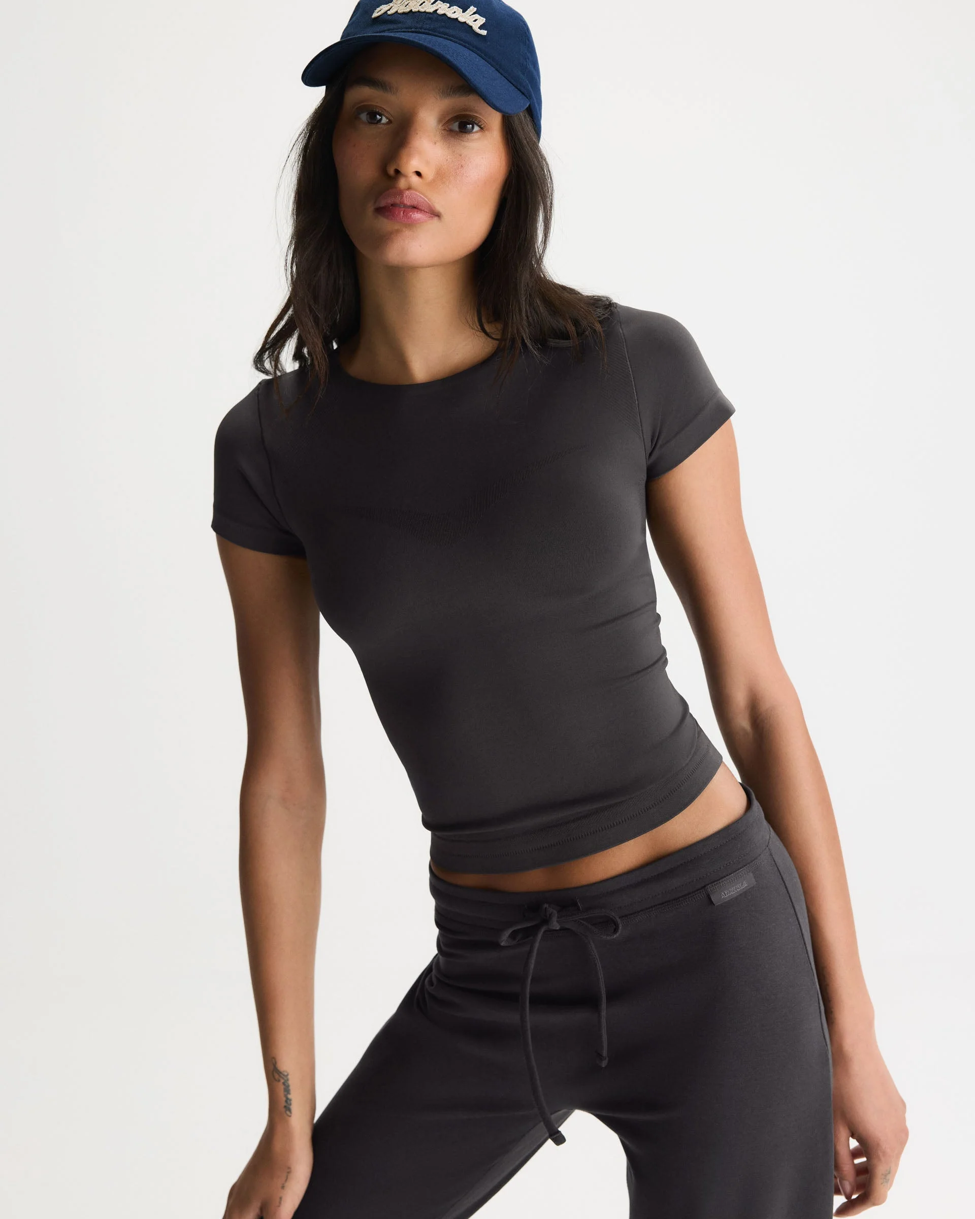 Seamless Short Sleeve Top - Coffee Bean