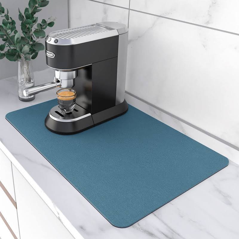 Coffee Maker Mat for Countertops: Coffee Mat Absorbent Coffee Bar Mat for Kitchen Hide Stain Rubber Backed, 12