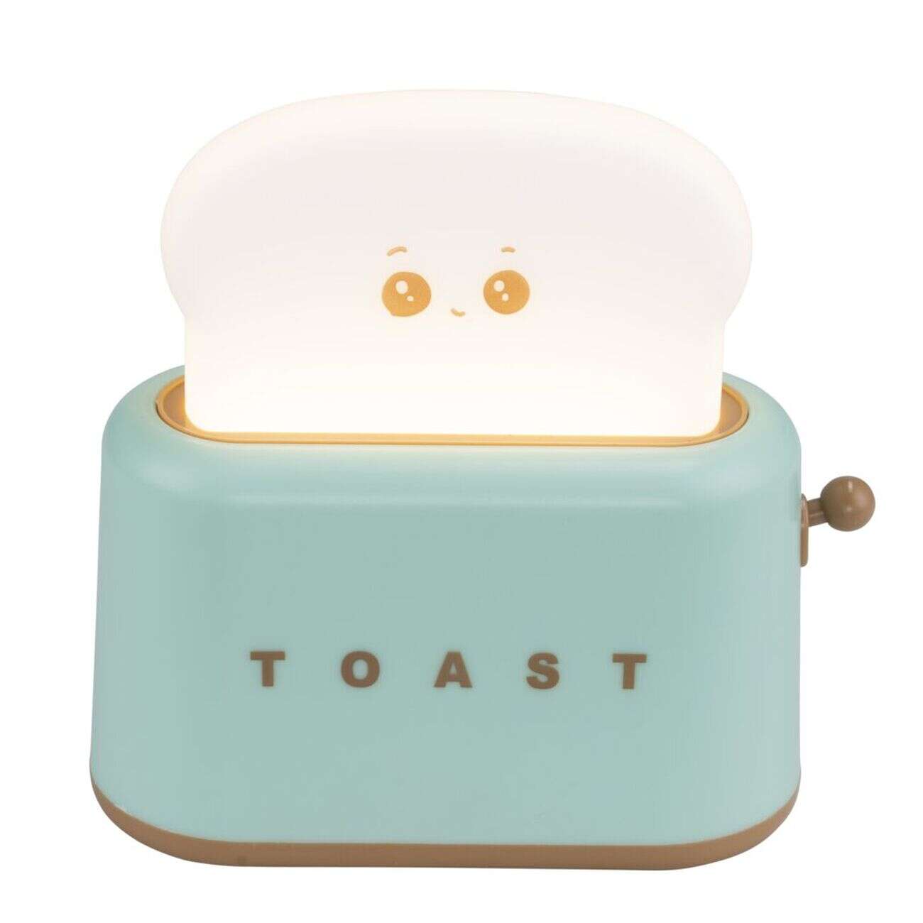 Veilleuse enfant LED forme grille pain rétro vert et blanc 10x8xH10cm