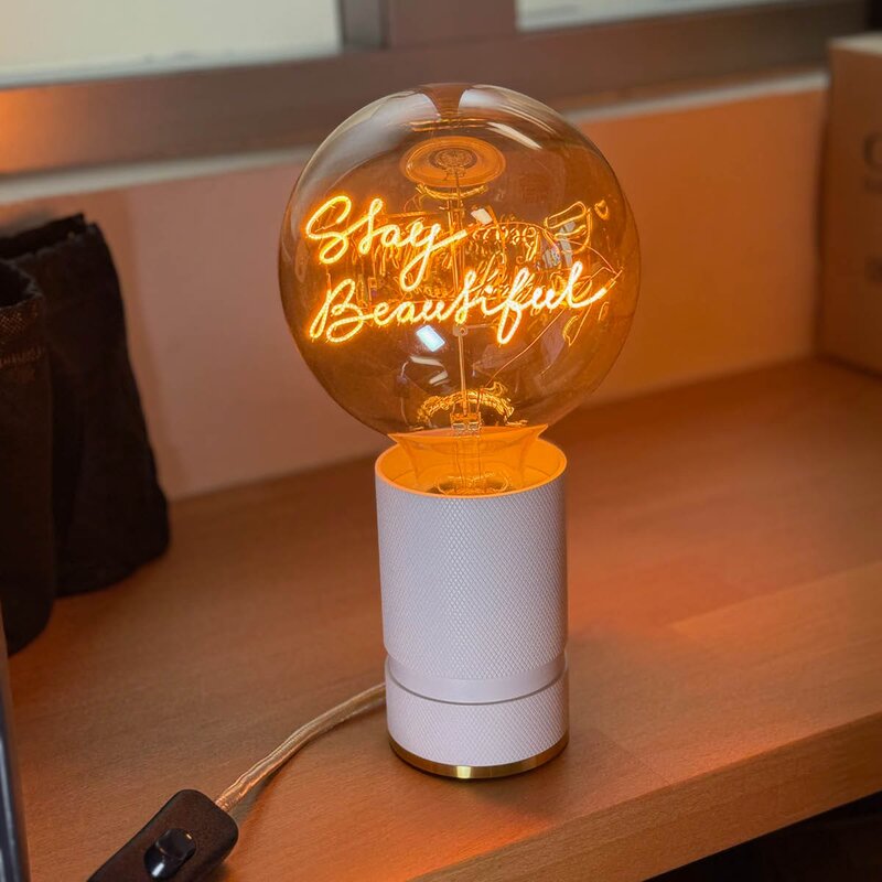 MITB lyspære LED 17 cm Stay Beautiful ravfarget