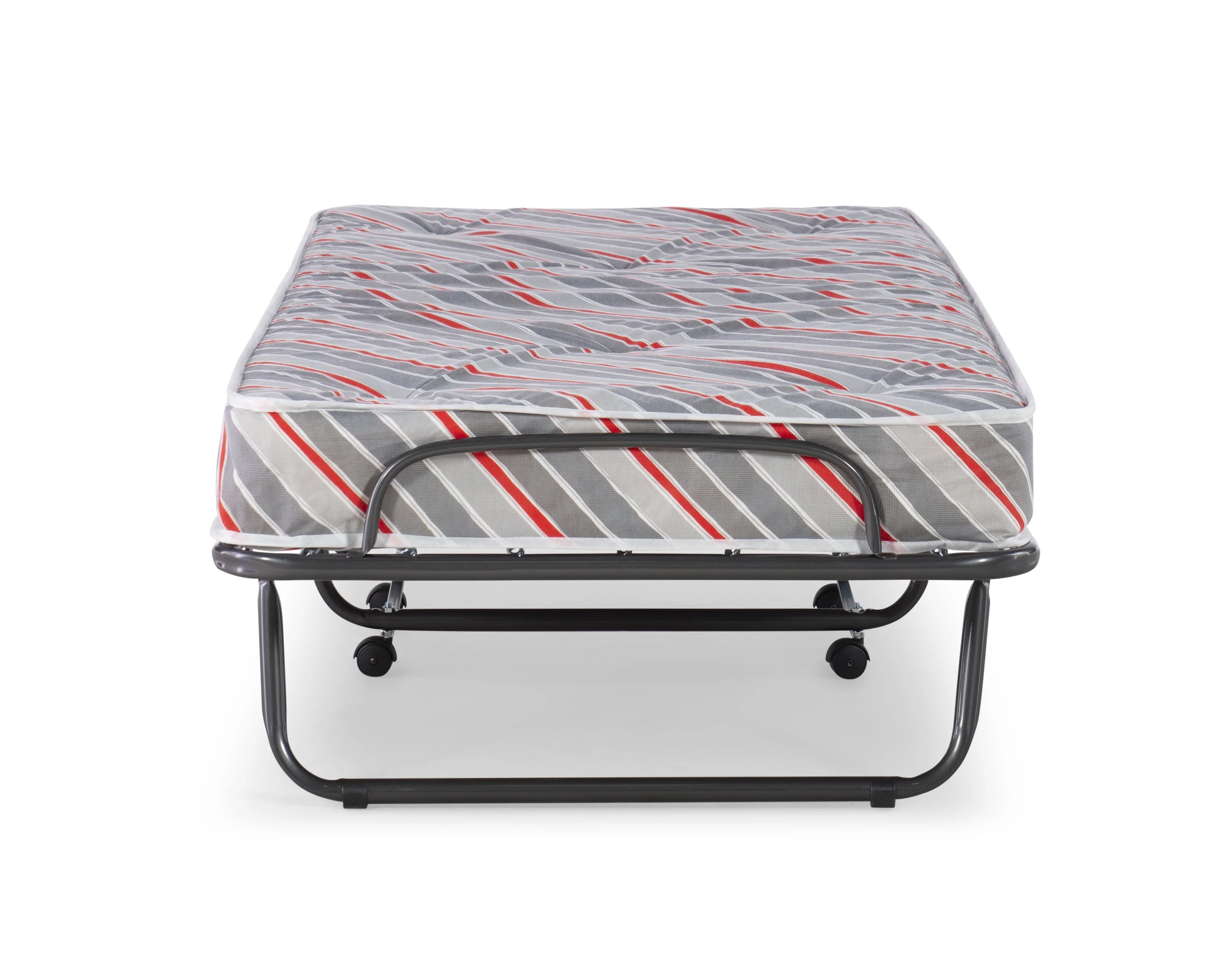 Linon Torino Folding Rollaway Guest Bed with 4" Innerspring Mattress, Cot(Multicolor) Image 9