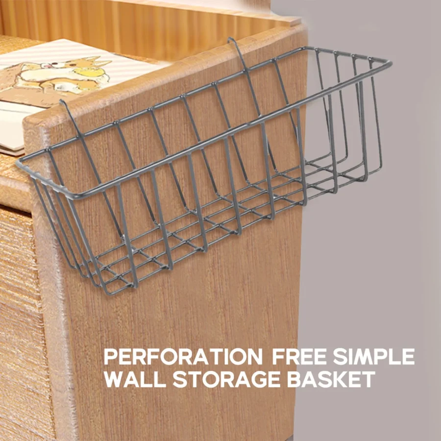 2 Pack Wall Grid Panel Hanging Wire Basket,Grid Wall Storage Basket,Wall Mount Baskets Display Shelves For Kitchen,Home