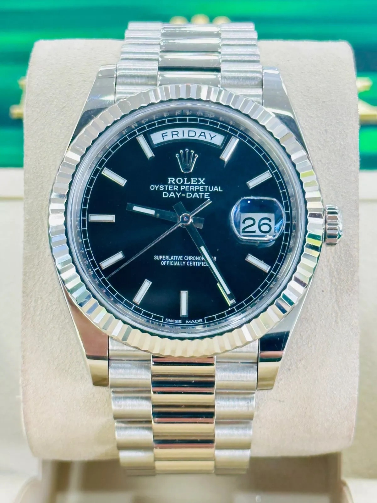 [Super Clone]RLX  Day-Date 40mm 228236-0003 Black Dial