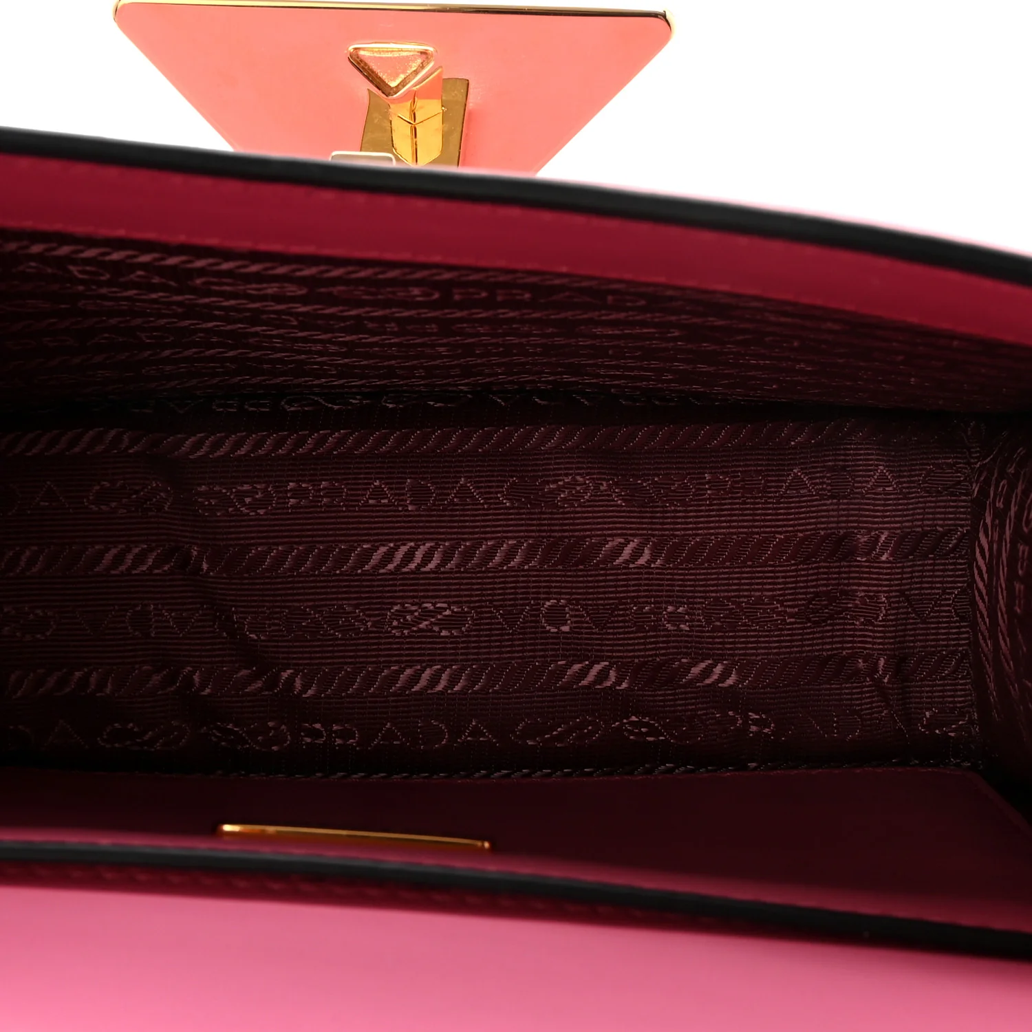 Box Calfskin Triangle Embleme Flap Shoulder Bag Begonia