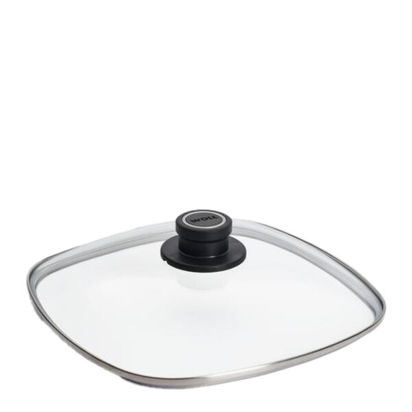 Glass Lid grytelokk firkantet 28 cm m/ventil klart glass