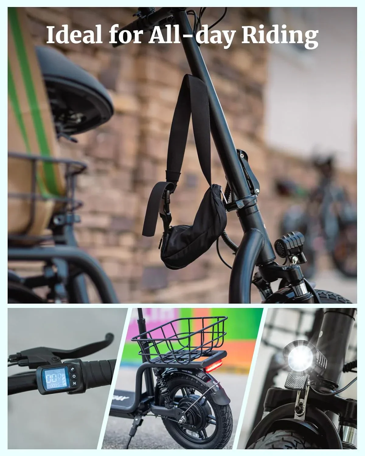 Trottinette électrique Gotrax pour adultes avec siège, autonomie maximale de 30 à 40 km, pneus tout-terrain, larges pédales