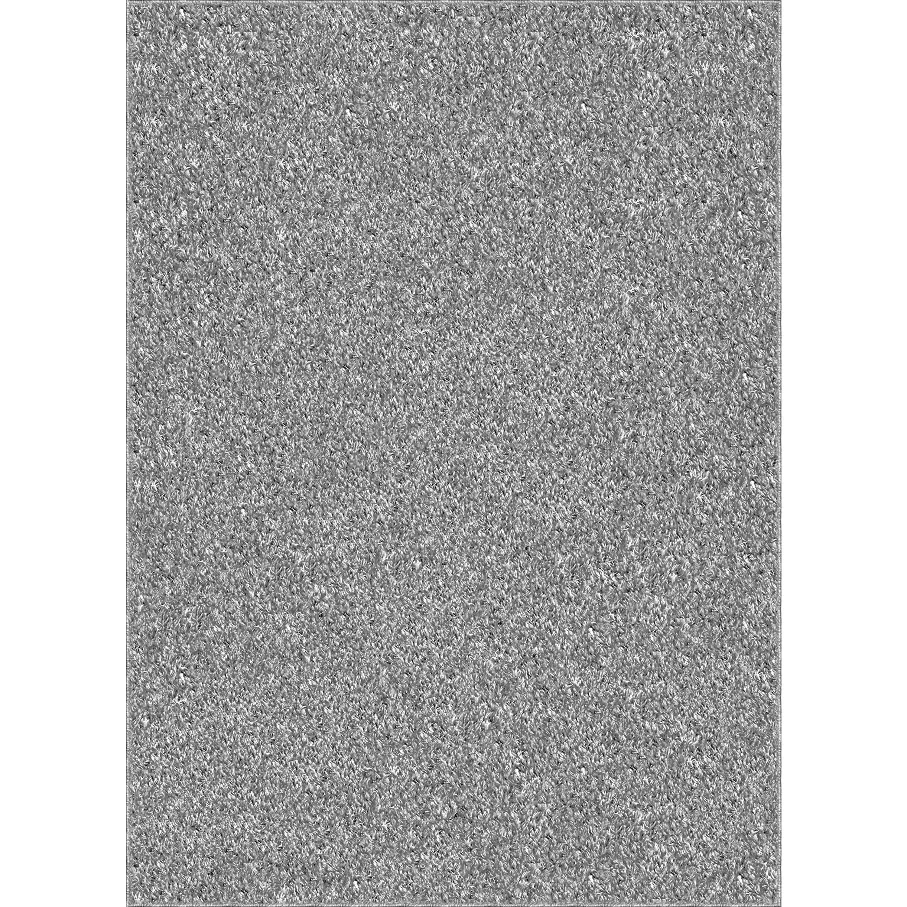 Mainstays Microfiber Plush Shag Area Rug, Gray, 47