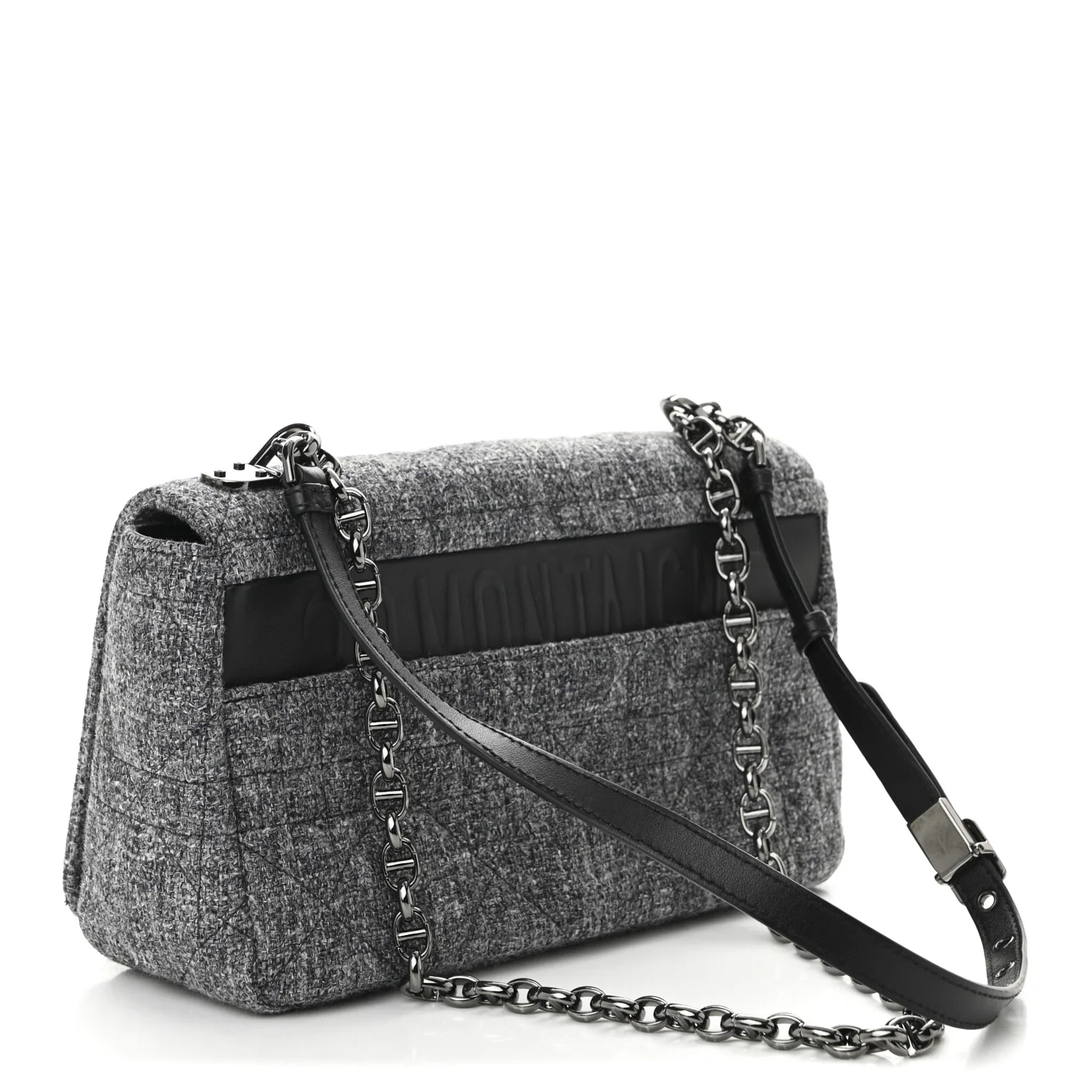 Tweed Macrocannage Medium Caro Bag Black