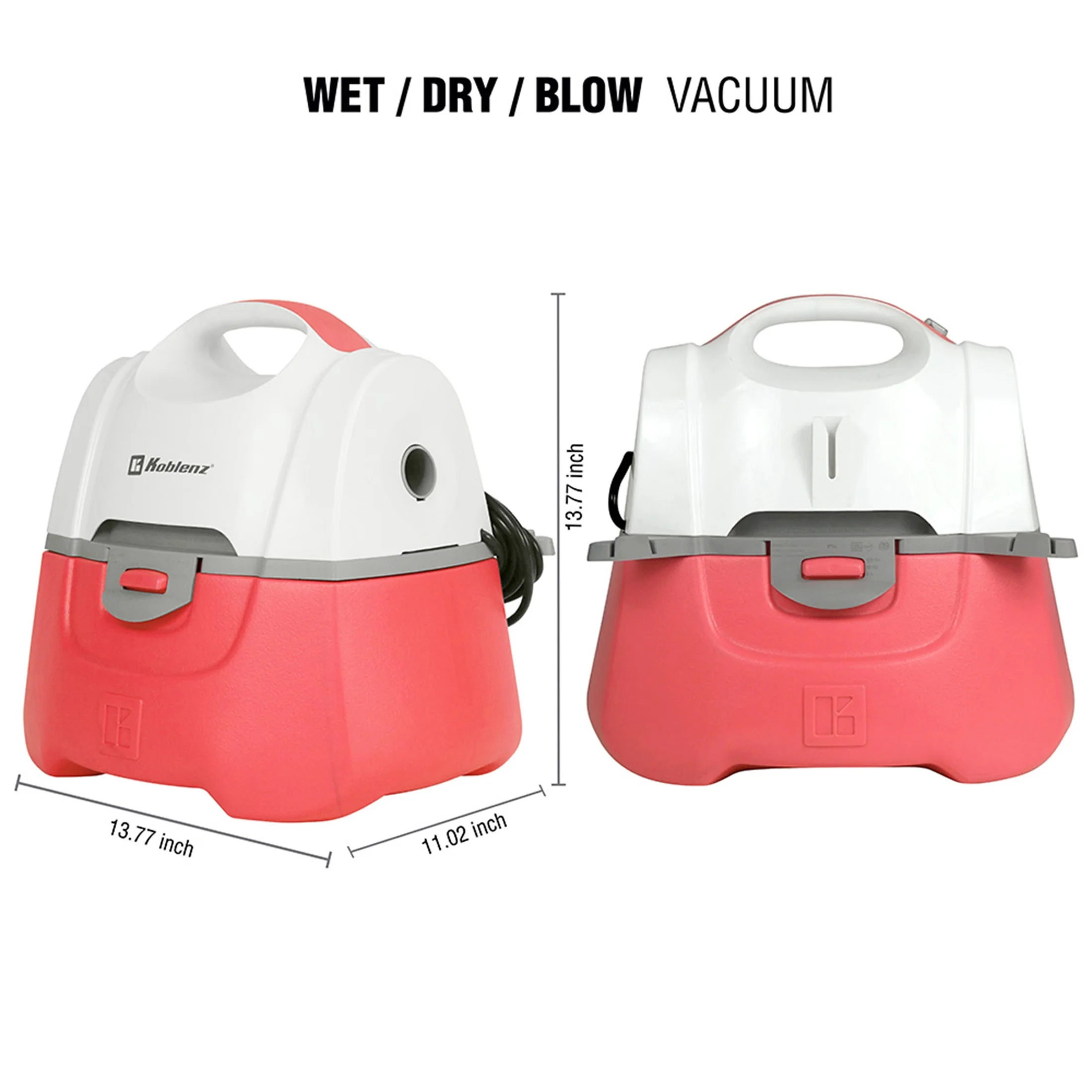 KOBLENZ DESIGNER SERIES Wet - Dry - Blow Vacuum 5 Gallon, 2 Peak HP 3 - in - 1 Vac (PV - 525KG5)
