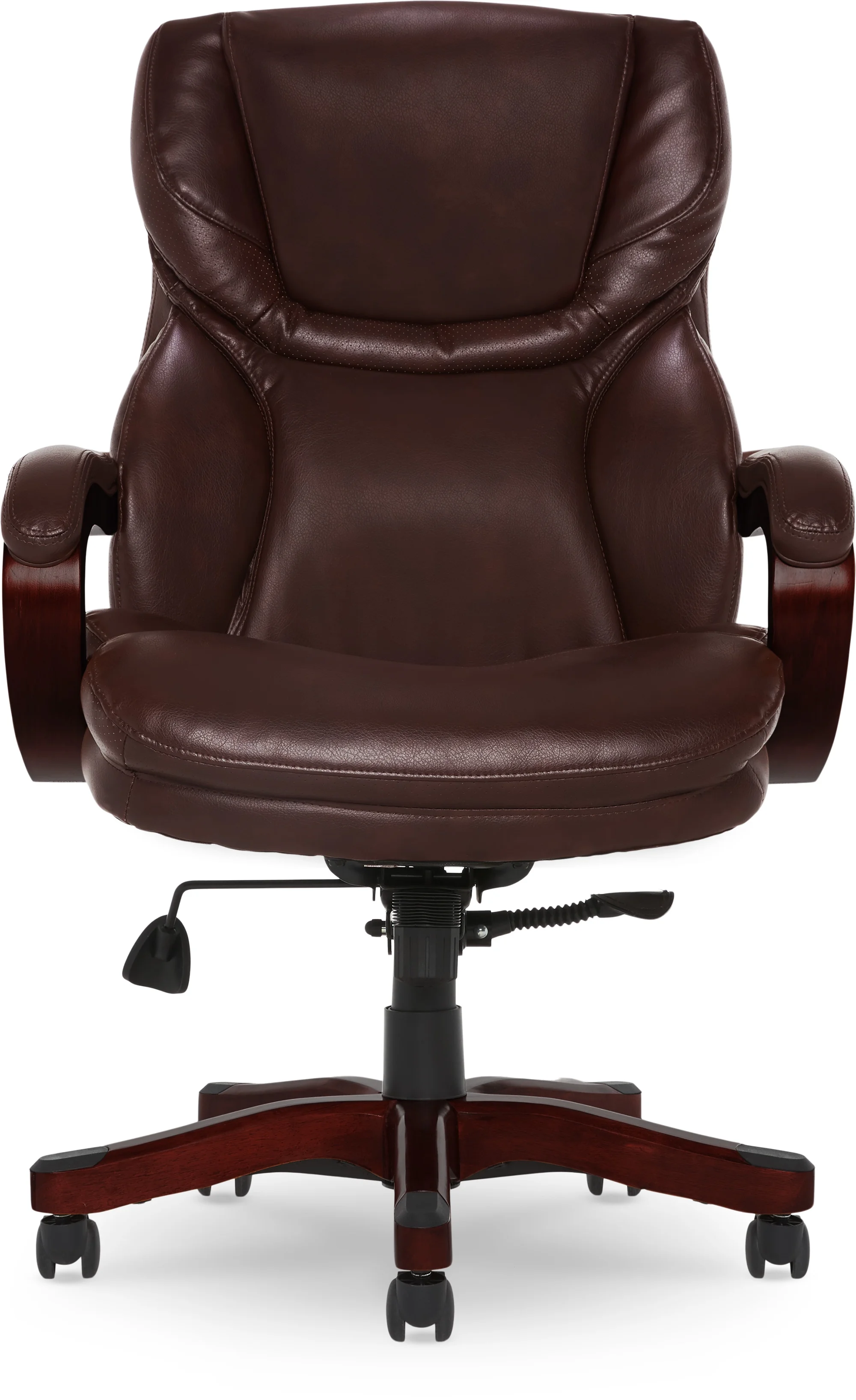 Serta Conway Big  Tall Office Chair, Ergonomic Adjustable Lumbar, Semi Plush Cushion, Body Pillows, Brown(Chestnut Brown)