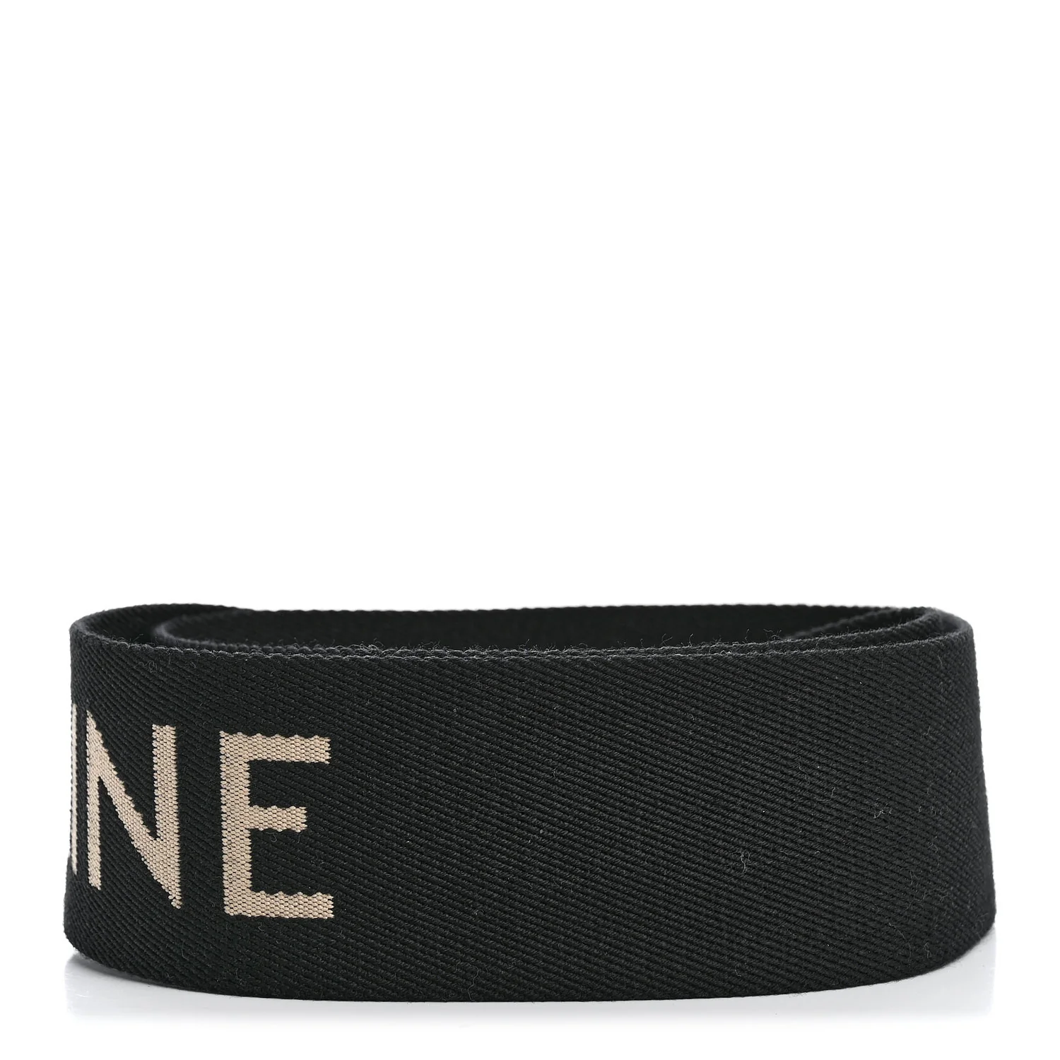 Jacquard Wool Logo Short Strap Black Beige