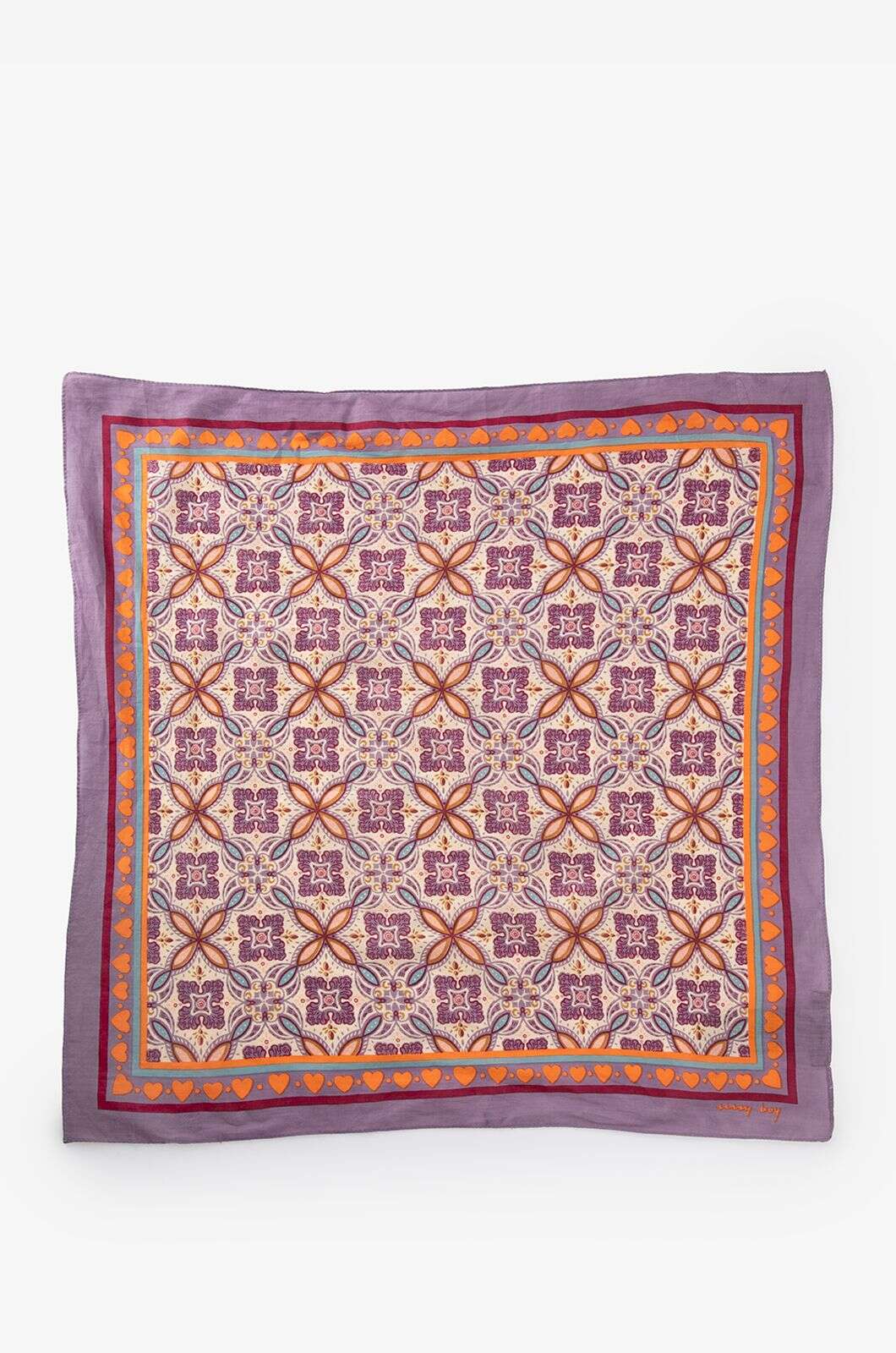 Lichtpaarse sjaal met bloemen print