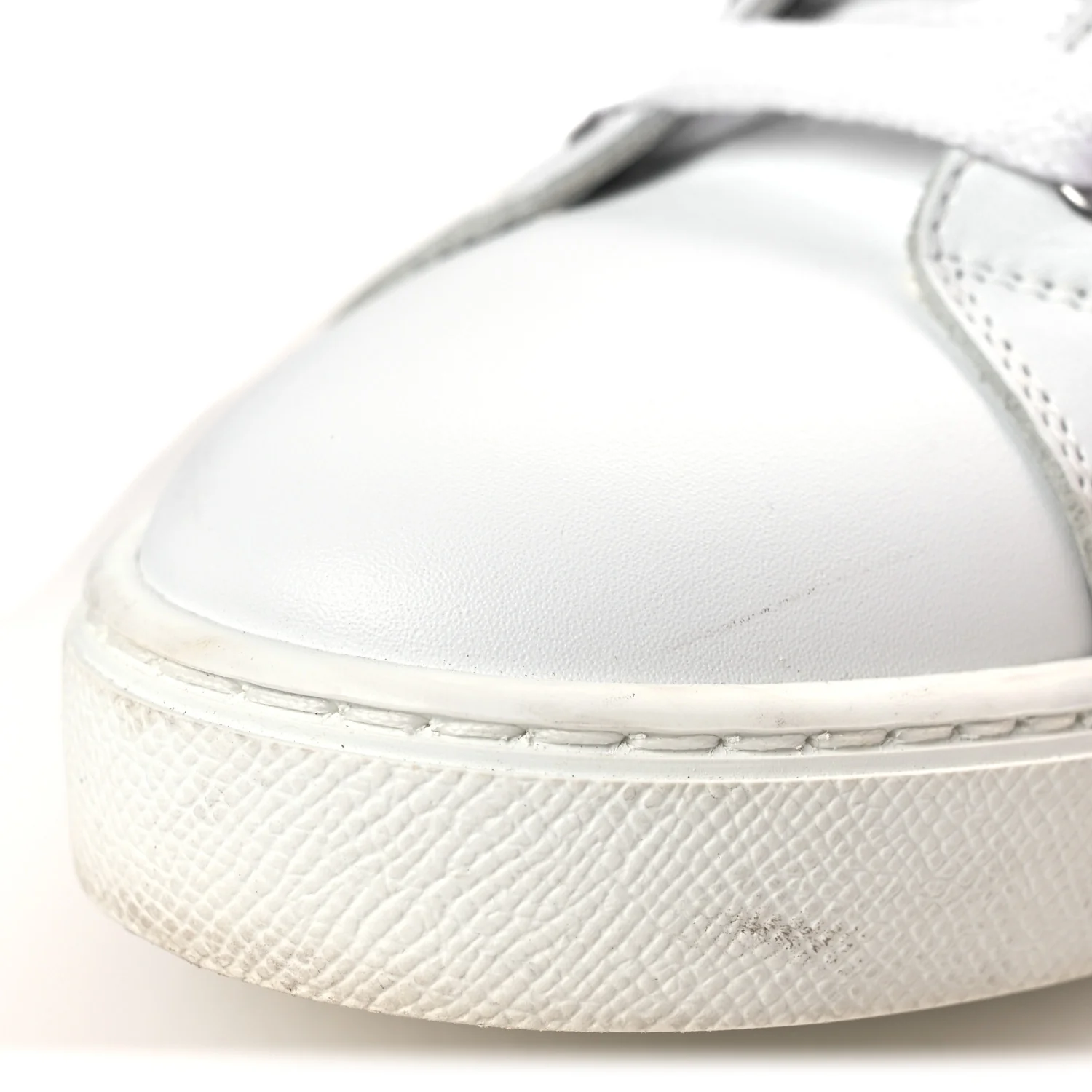 Metallic Calfskin Womens Advantage Sneakers 39.5 White Dore