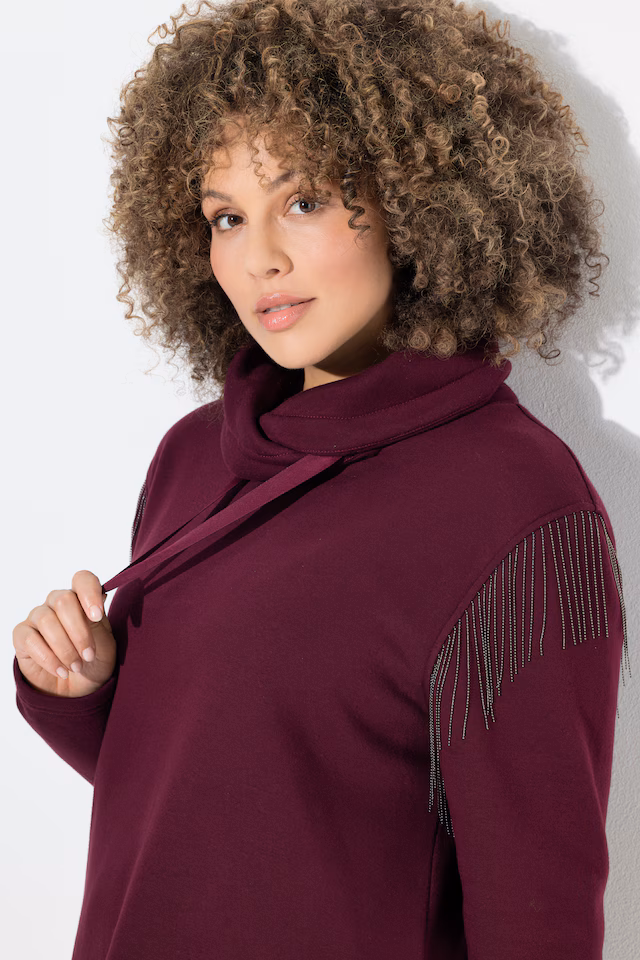 Chain Fringe Turtleneck Sweatshirt