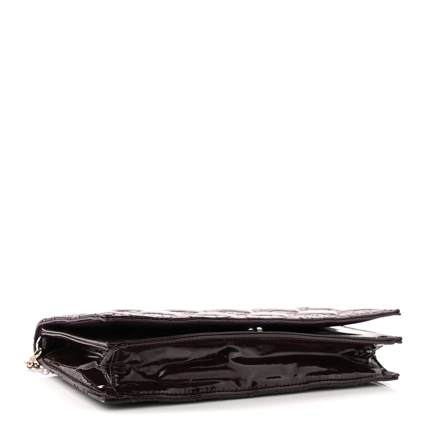 Patent Cannage Lady Dior Chain Wallet Purple
