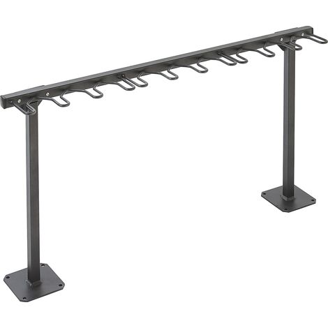 Mottez – Support range 9 trottinettes au sol – Charge maximale 100kg – Peinture antirouille – Dimensions 119x20x59cm – Emplacements pour antivols — vue 1