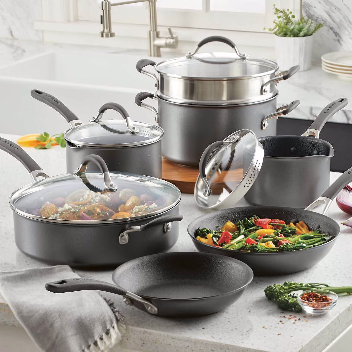 Circulon A1 Series with ScratchDefense 11 Piece Non-Stick Cookware Set