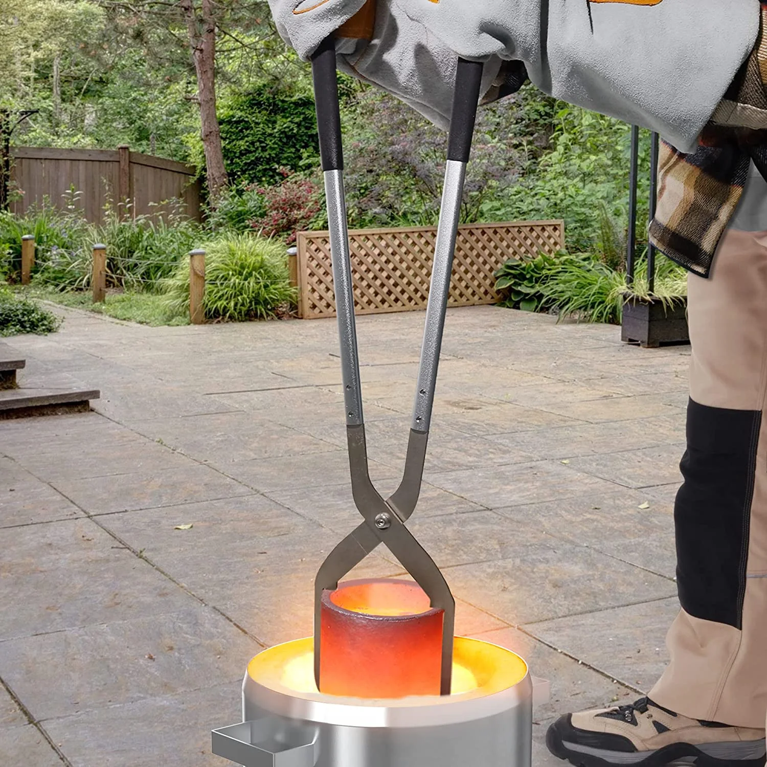 7KG Propane Melting Furnace Kit with Two Tongs and Crucible, All New Kiln Metal Foundry Furnace Smelting Gold Silver Copper Aluminum, Metal Recycle Home Smelting Casting Tool(7KG) - Image 2